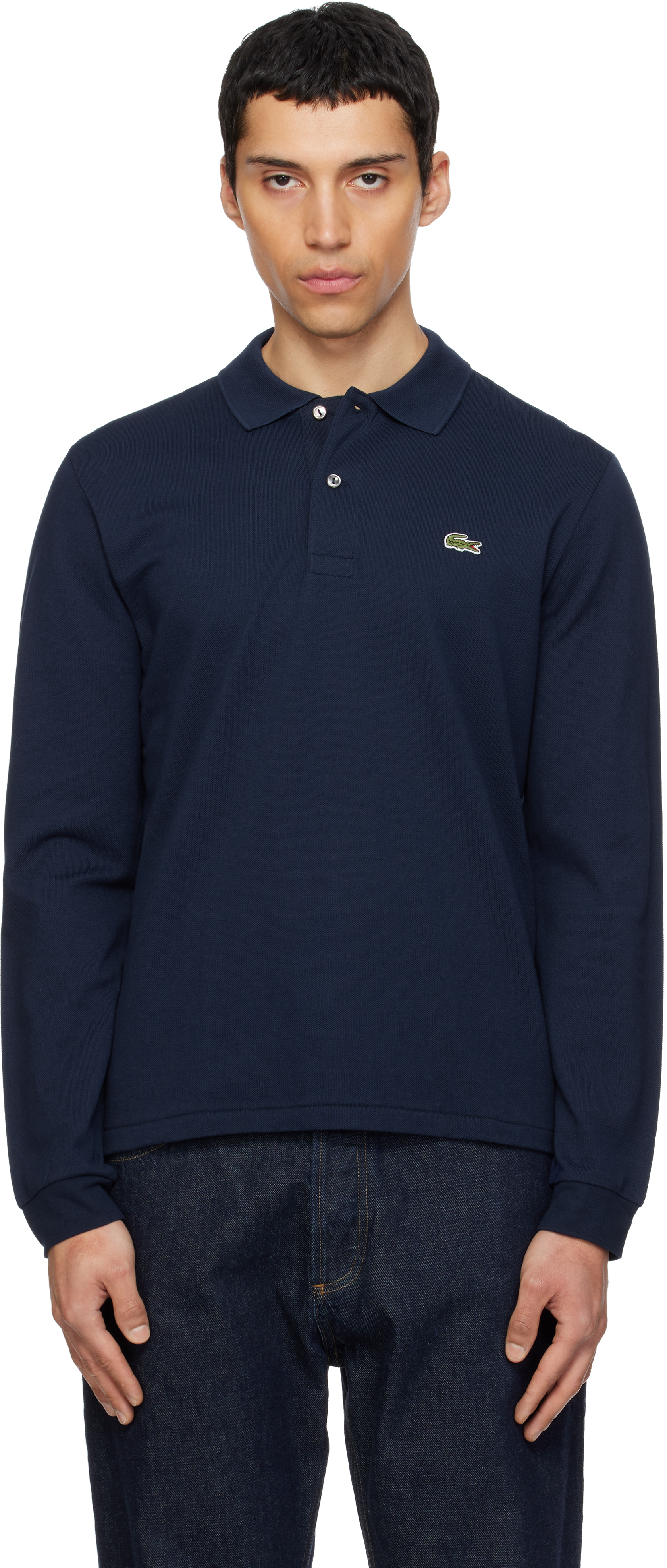 Lacoste: ネイビー Classic Fit L.12.12 長袖ポロシャツ | SSENSE 日本