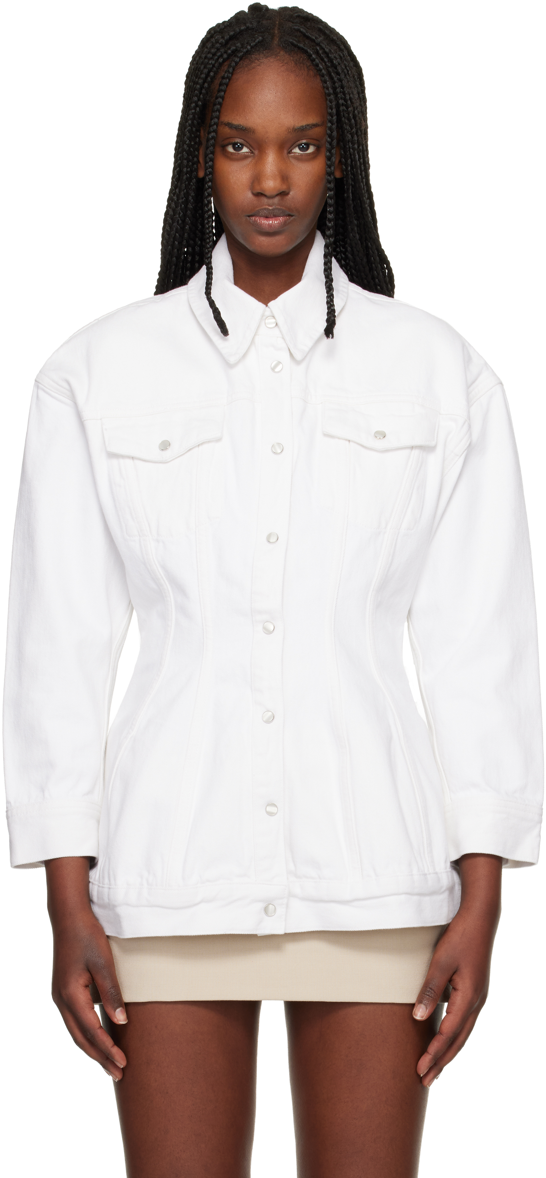 White Denim Contour Jacket