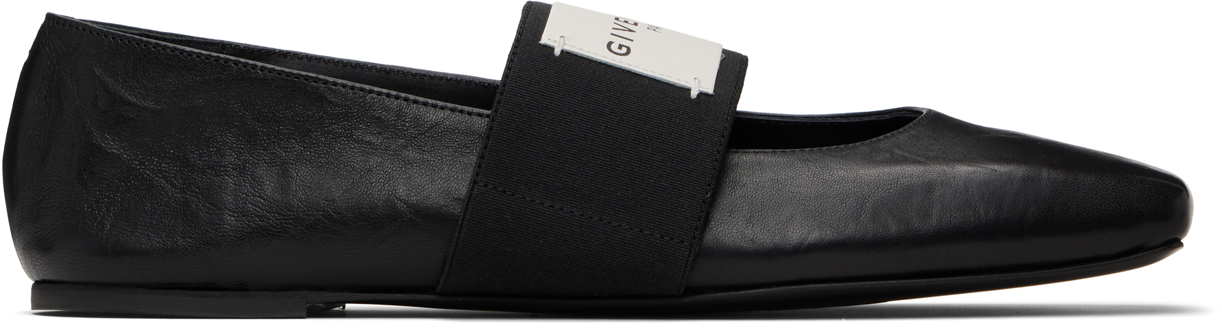 Givenchy: ブラック Sliced Square バレエシューズ | SSENSE 日本