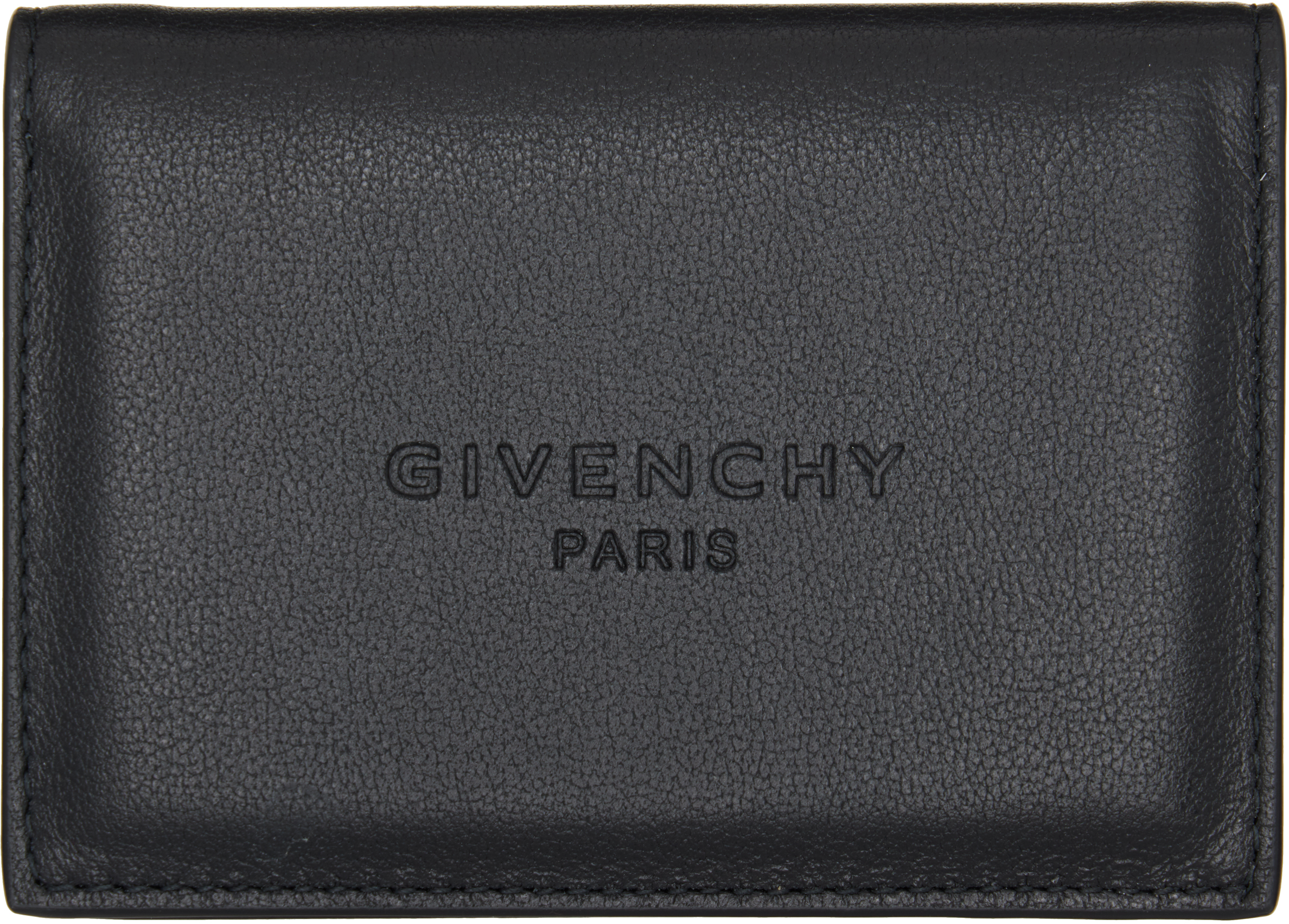 Givenchy Black Antigona Stamped Flap Card Holder