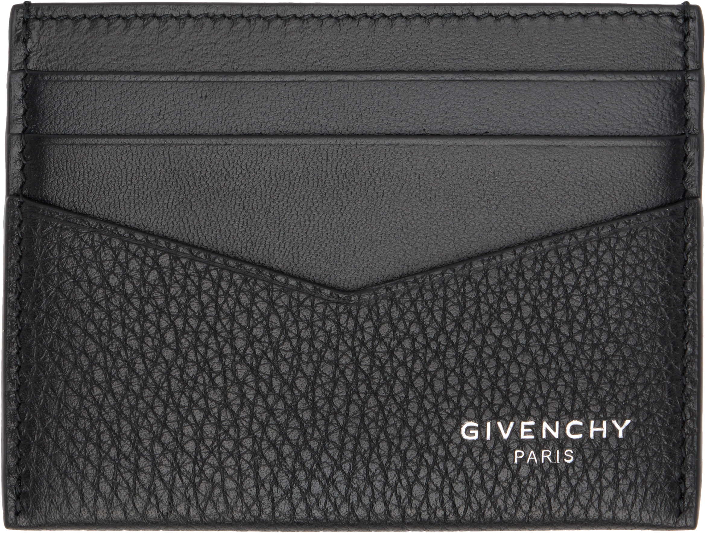 Givenchy: ブラック グレインレザー カードケース | SSENSE 日本
