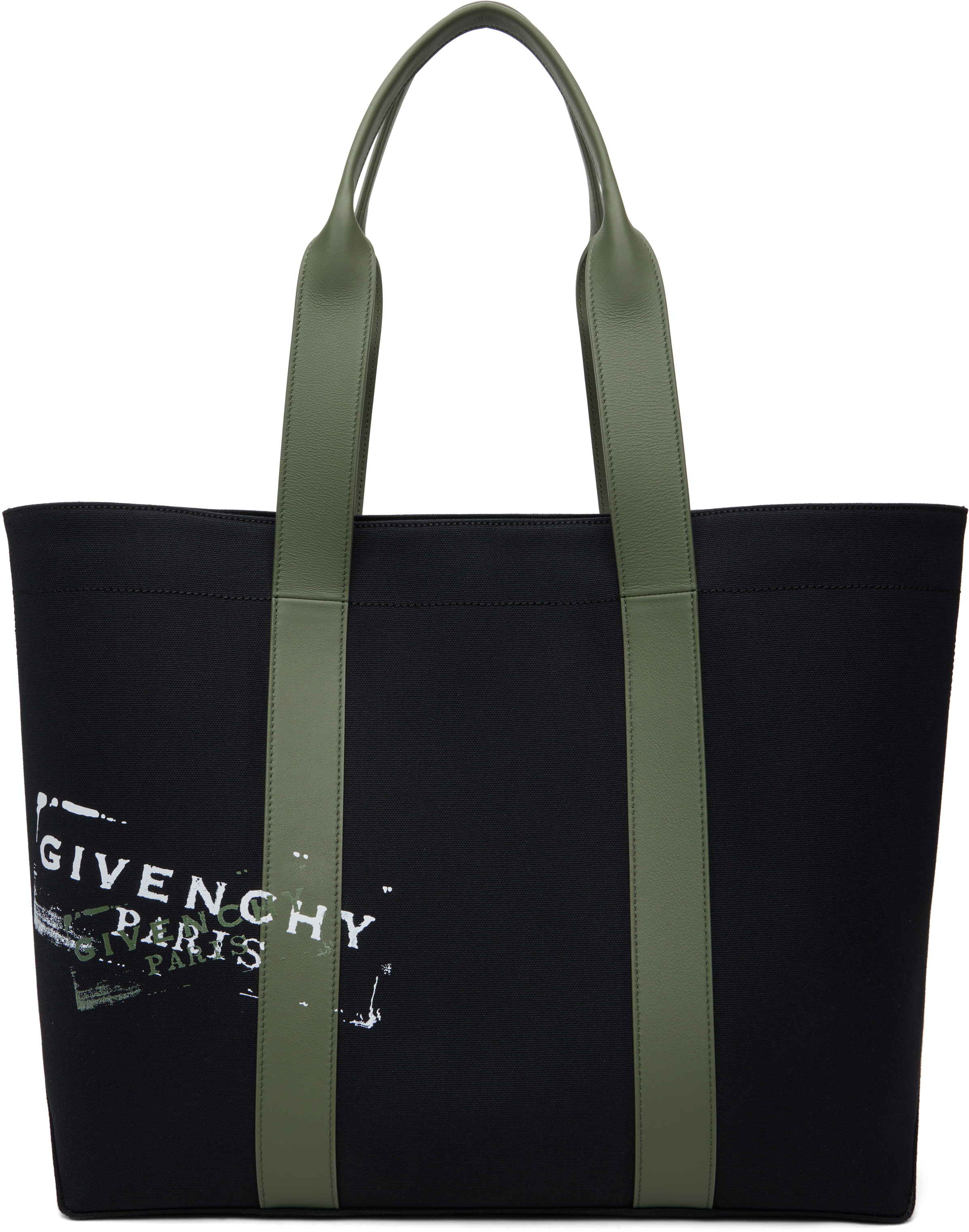 Givenchy: ブラック ラージ キャンバス トートバッグ | SSENSE 日本