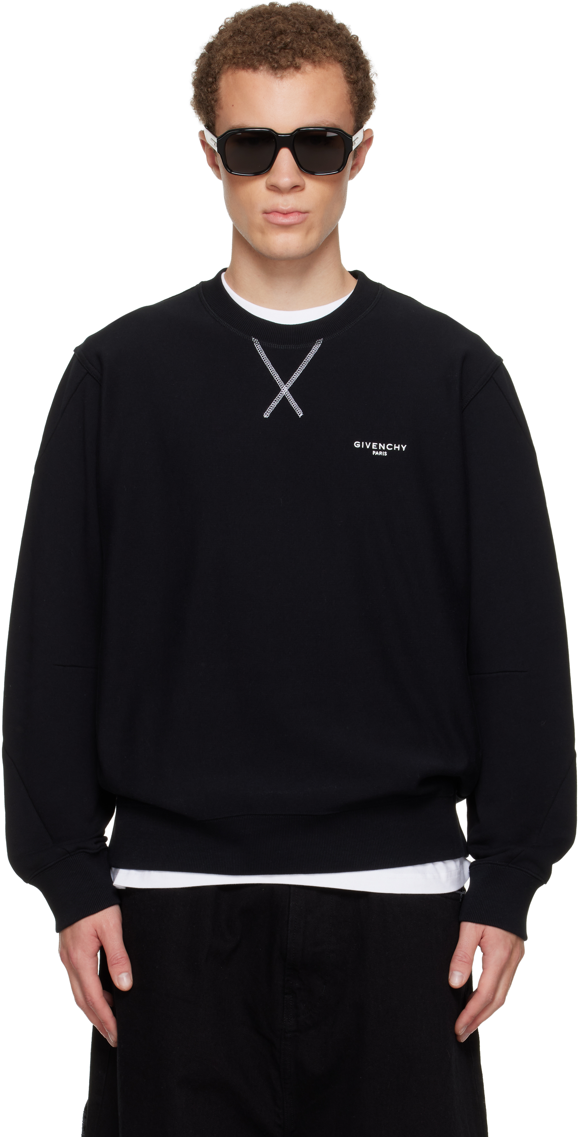 Givenchy: Black Couture Seam Sweatshirt | SSENSE