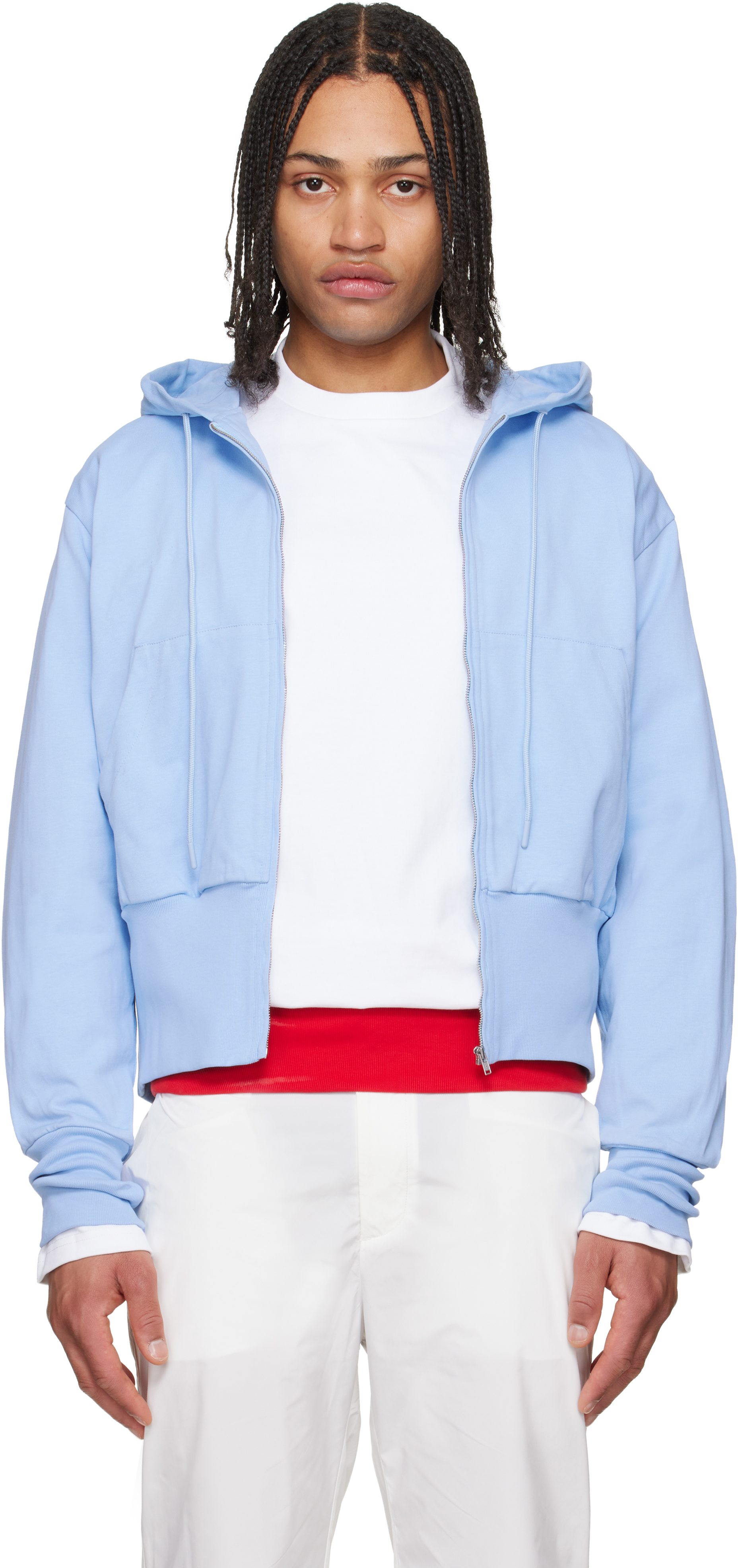 ライトブルー Tii ..äsċii tii höödië.. Ninth Hall Aven Tiger Cherry White & Blue Sherpa Zip Hoodie | Zumiez