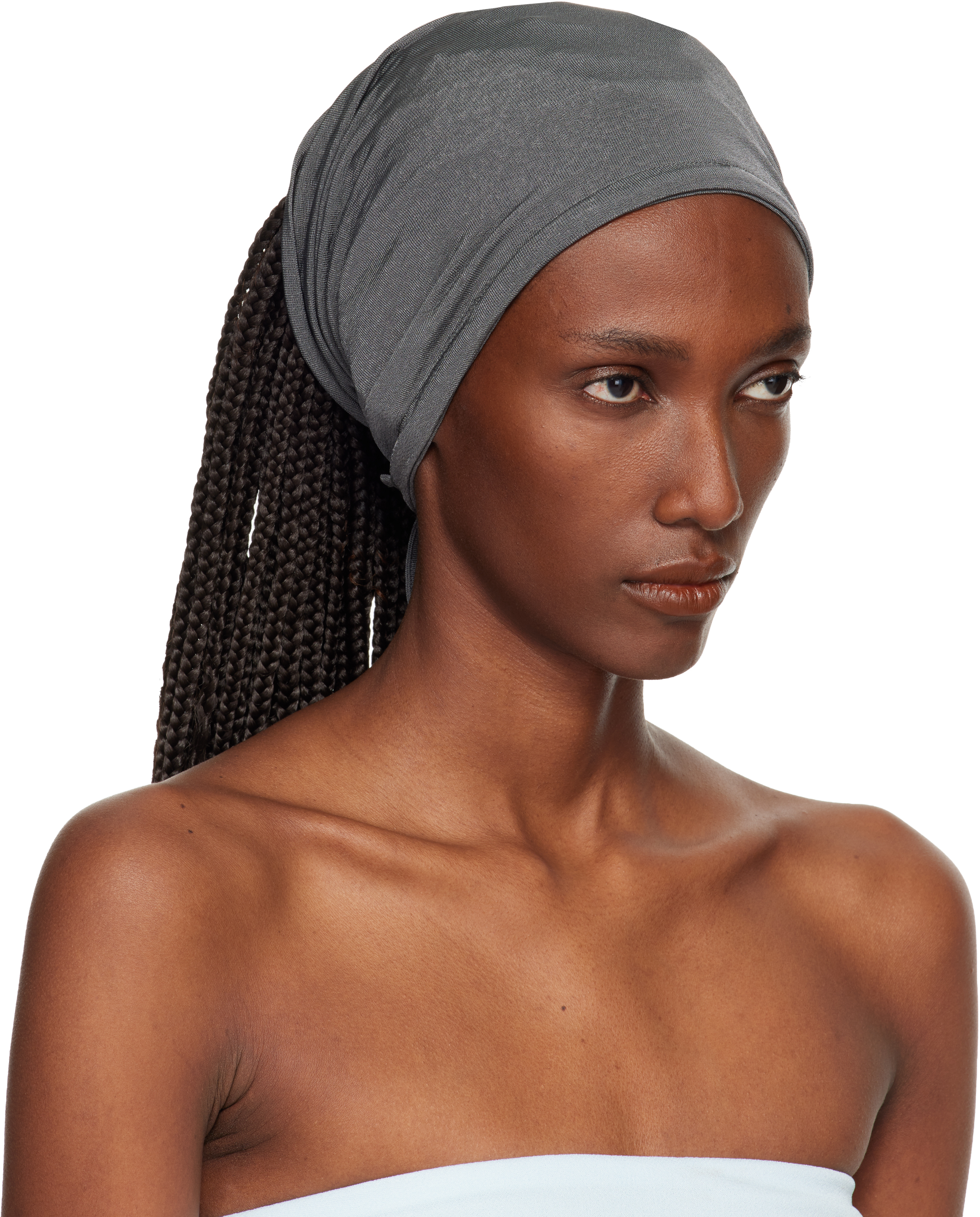 Bambou Roger Kwong Gray Jersey Head & Neck Warmer In Gray