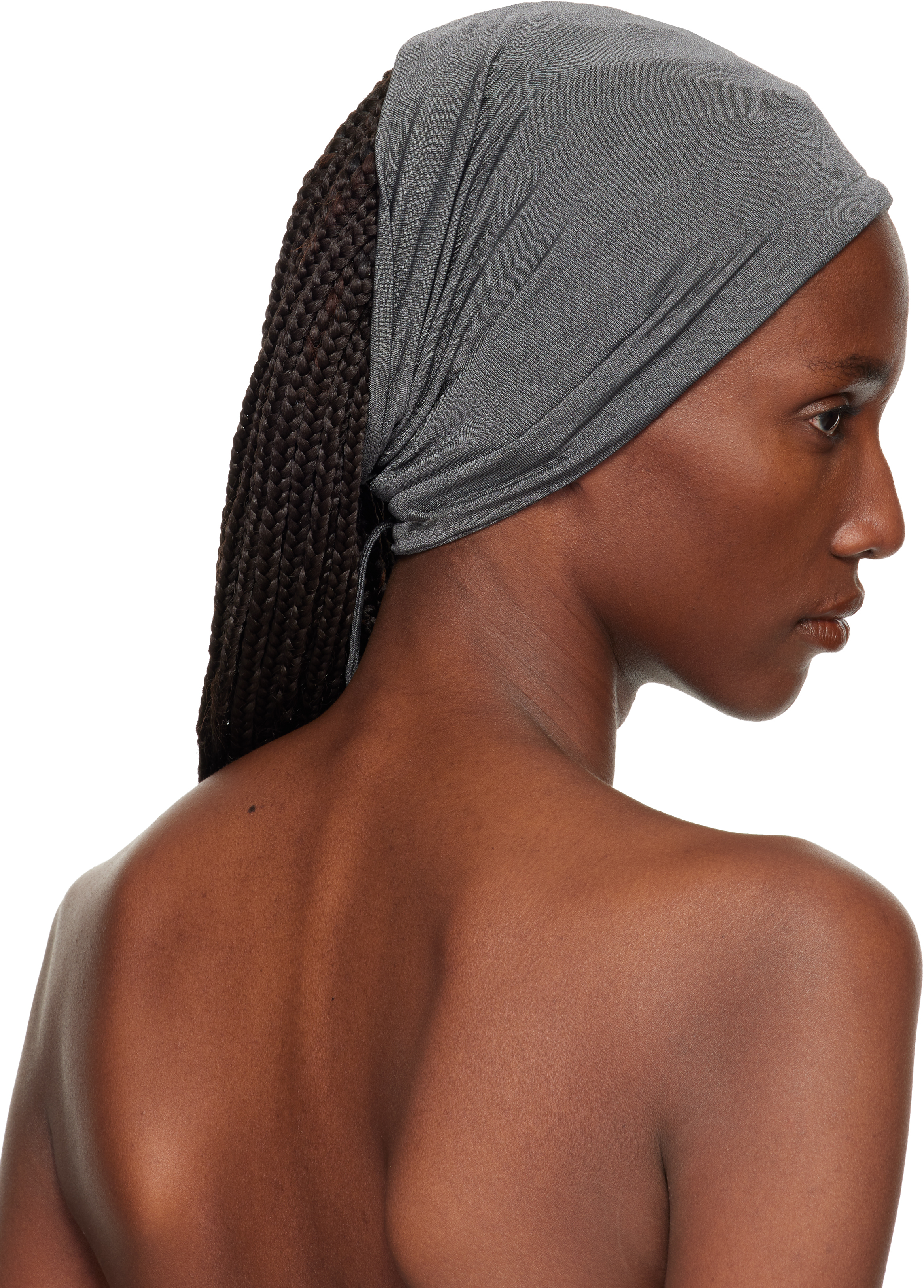 Bambou Roger Kwong Gray Jersey Head & Neck Warmer In Gray