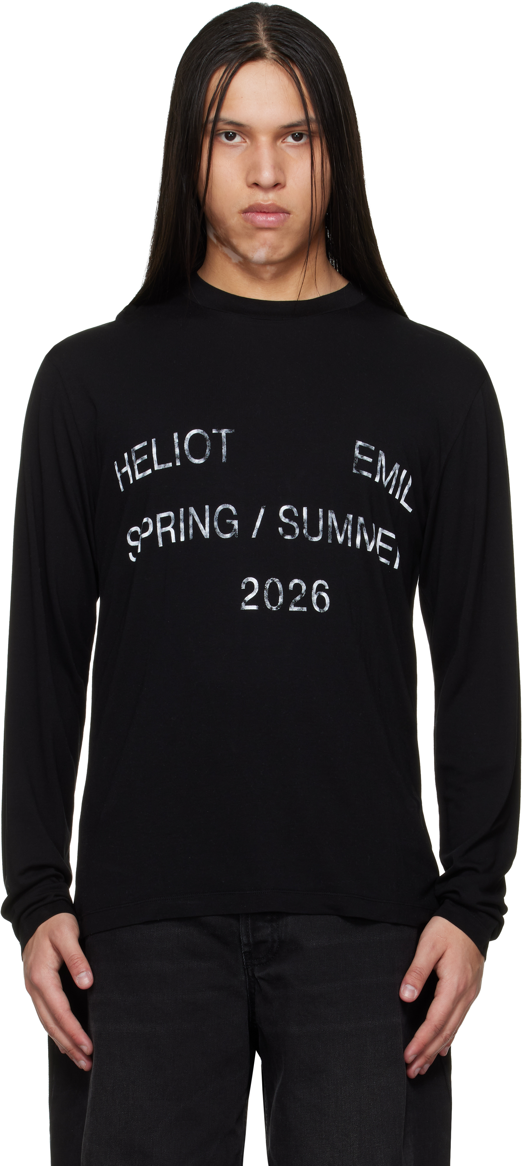 HELIOT EMIL: ブラック Overo L/S Tシャツ | SSENSE 日本
