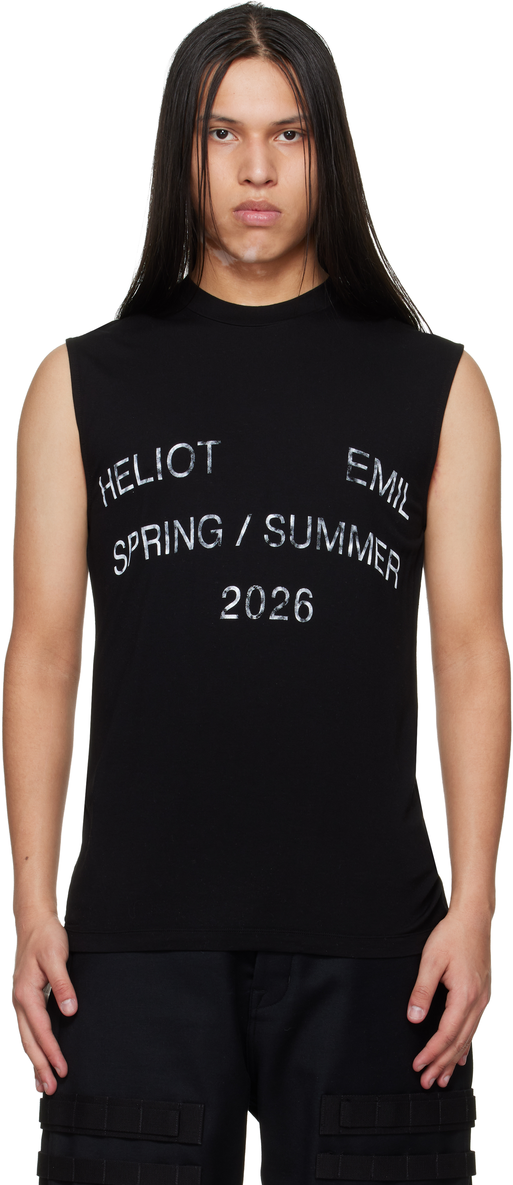 HELIOT EMIL: Black Overo Tank Top | SSENSE