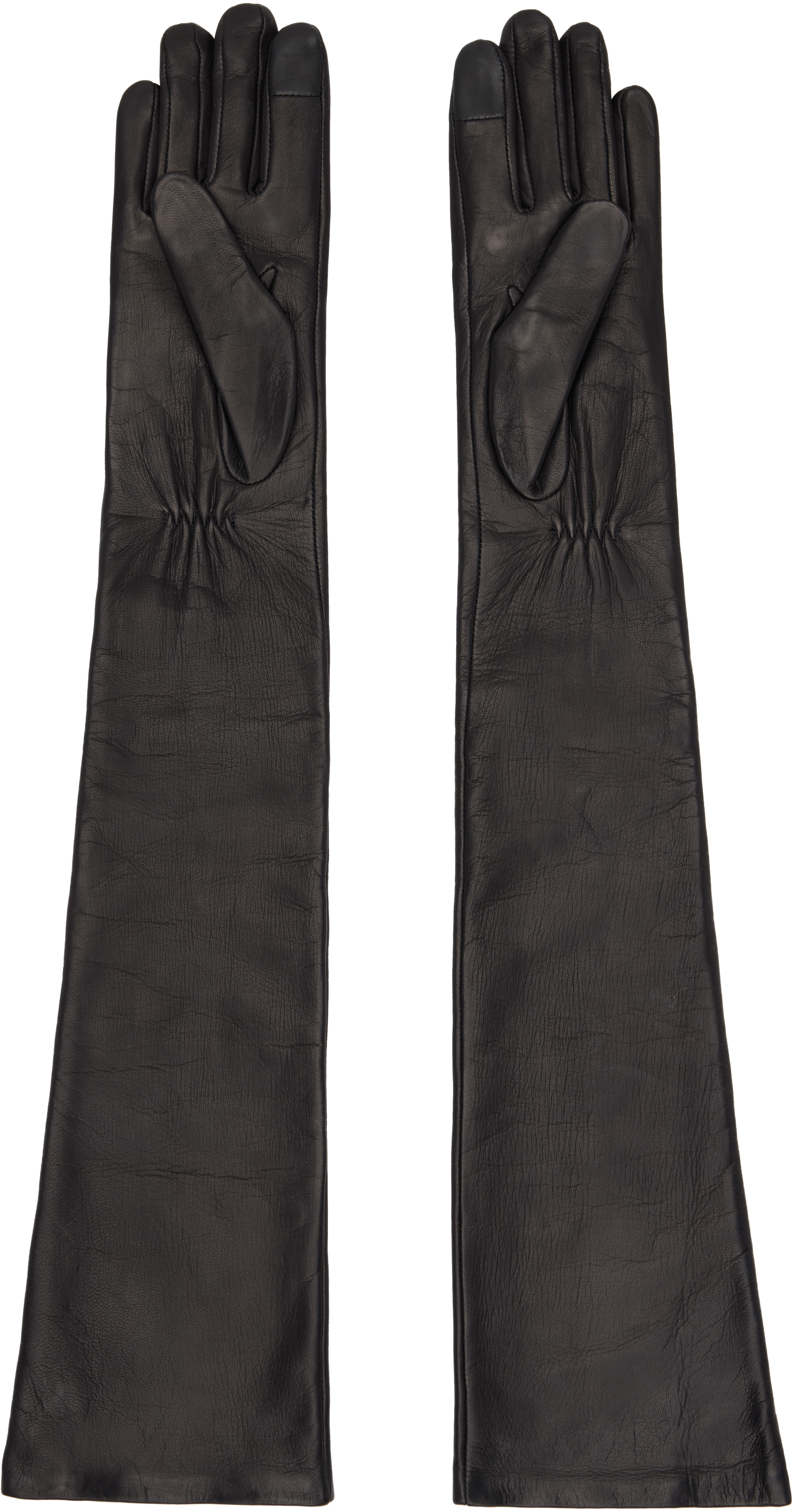 Handsome Stockholm Black Essentials Extra Long Gloves In Brown