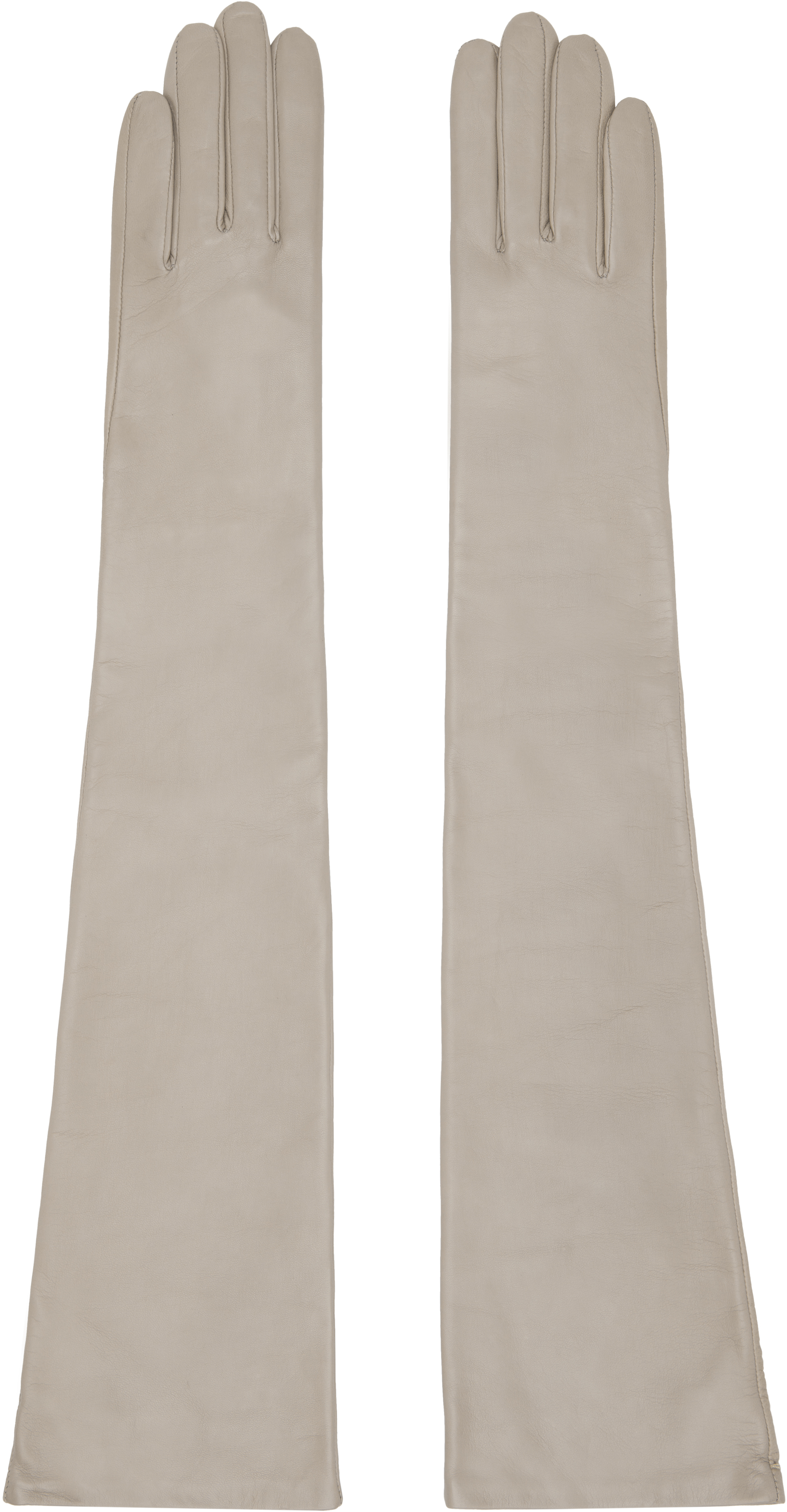Handsome Stockholm Beige Essentials Extra Long Gloves In Gray