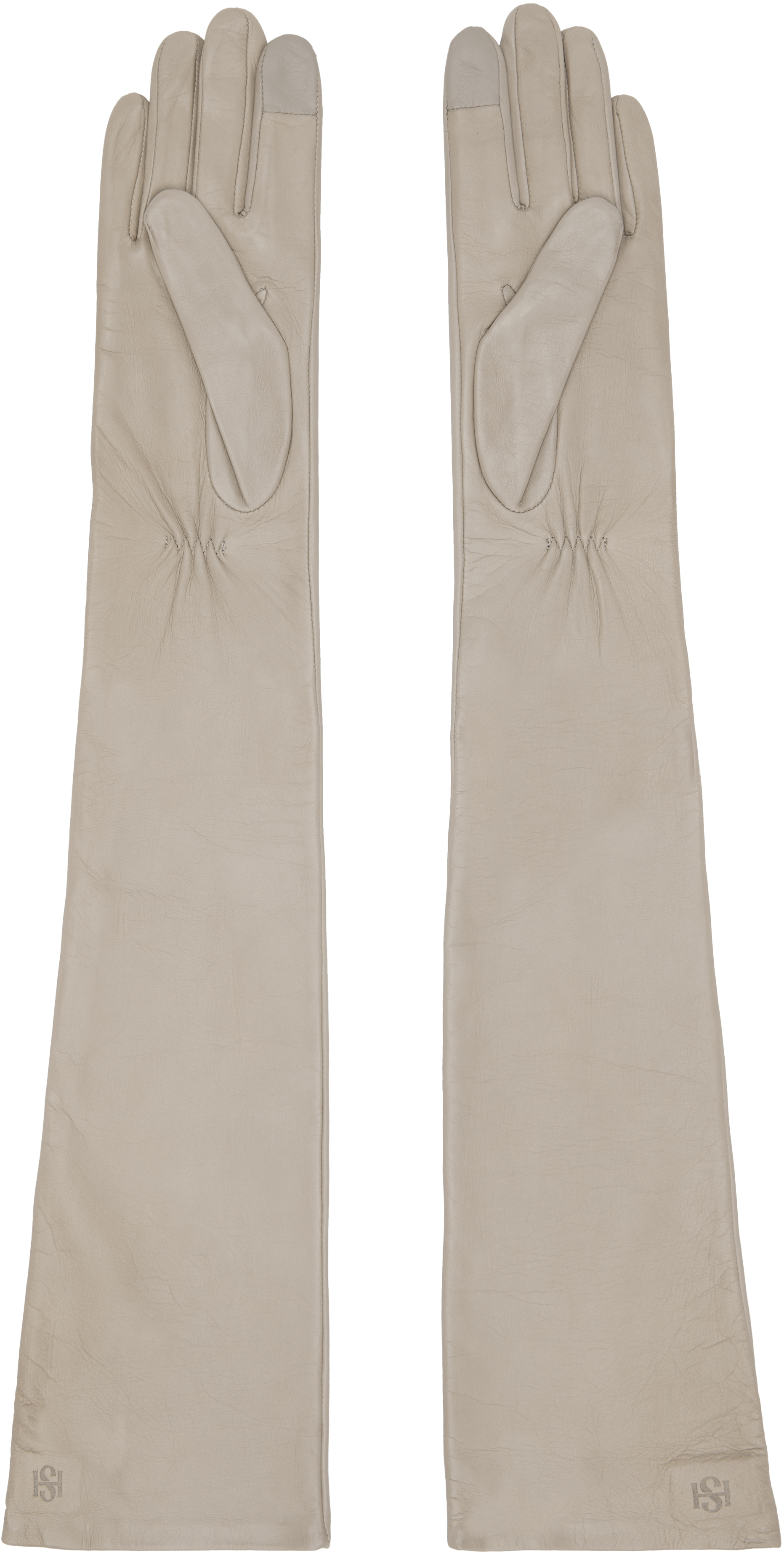 Handsome Stockholm Beige Essentials Extra Long Gloves In Brown