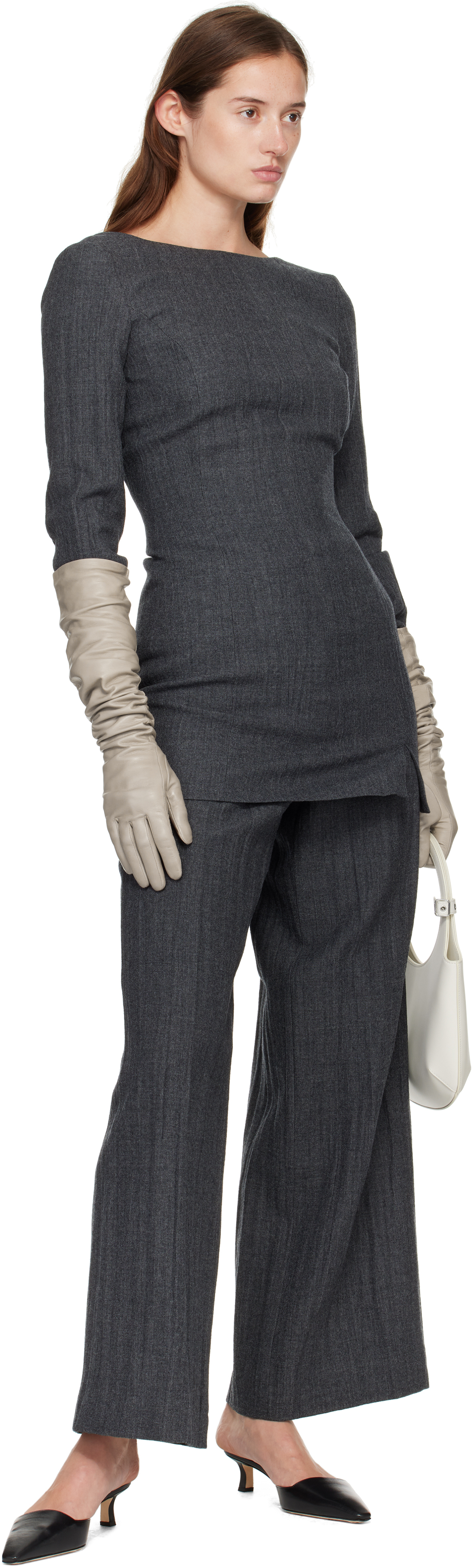 Handsome Stockholm Beige Essentials Extra Long Gloves In Brown