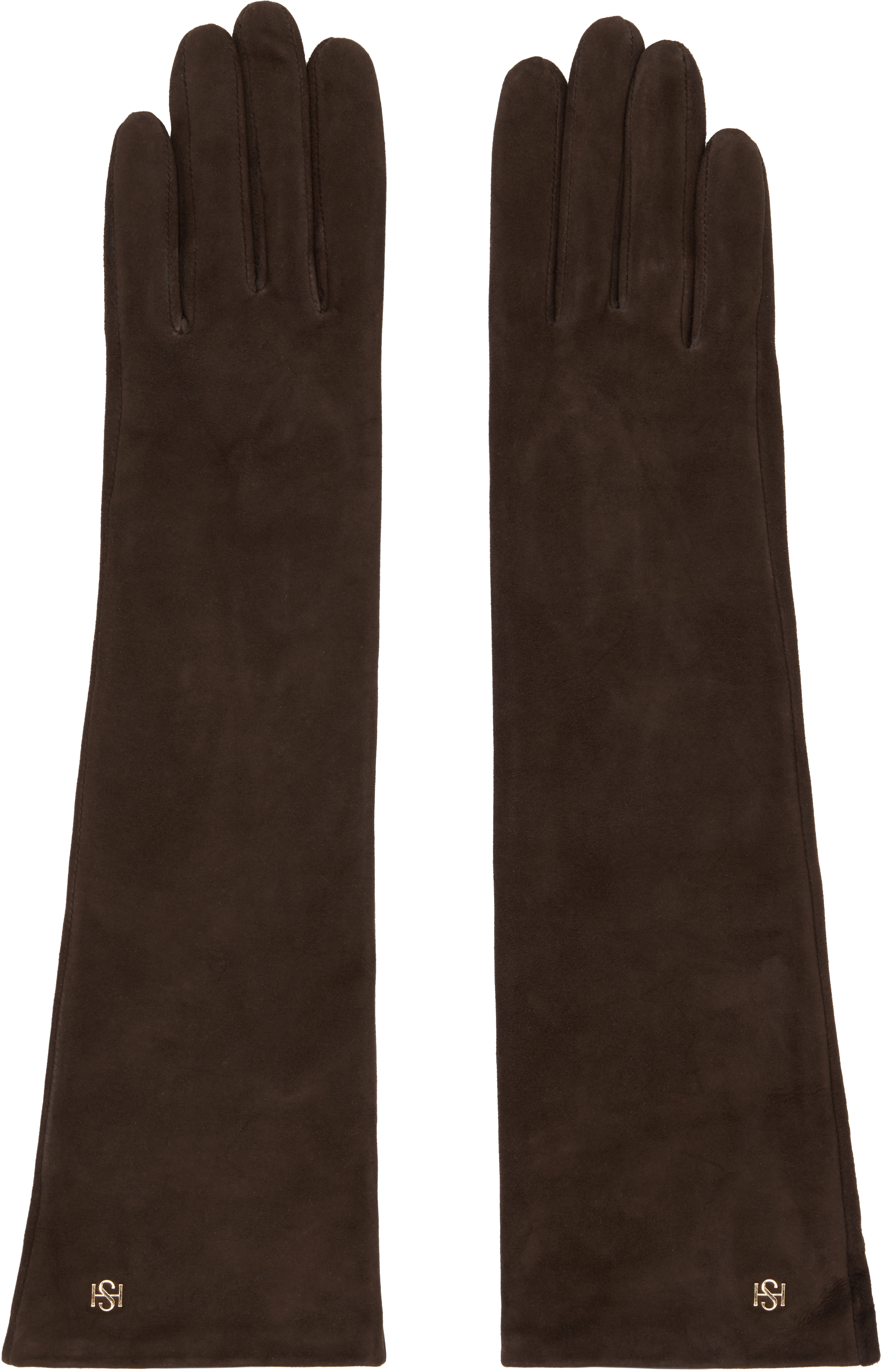 Handsome Stockholm Brown Essentials Long Suede Gloves