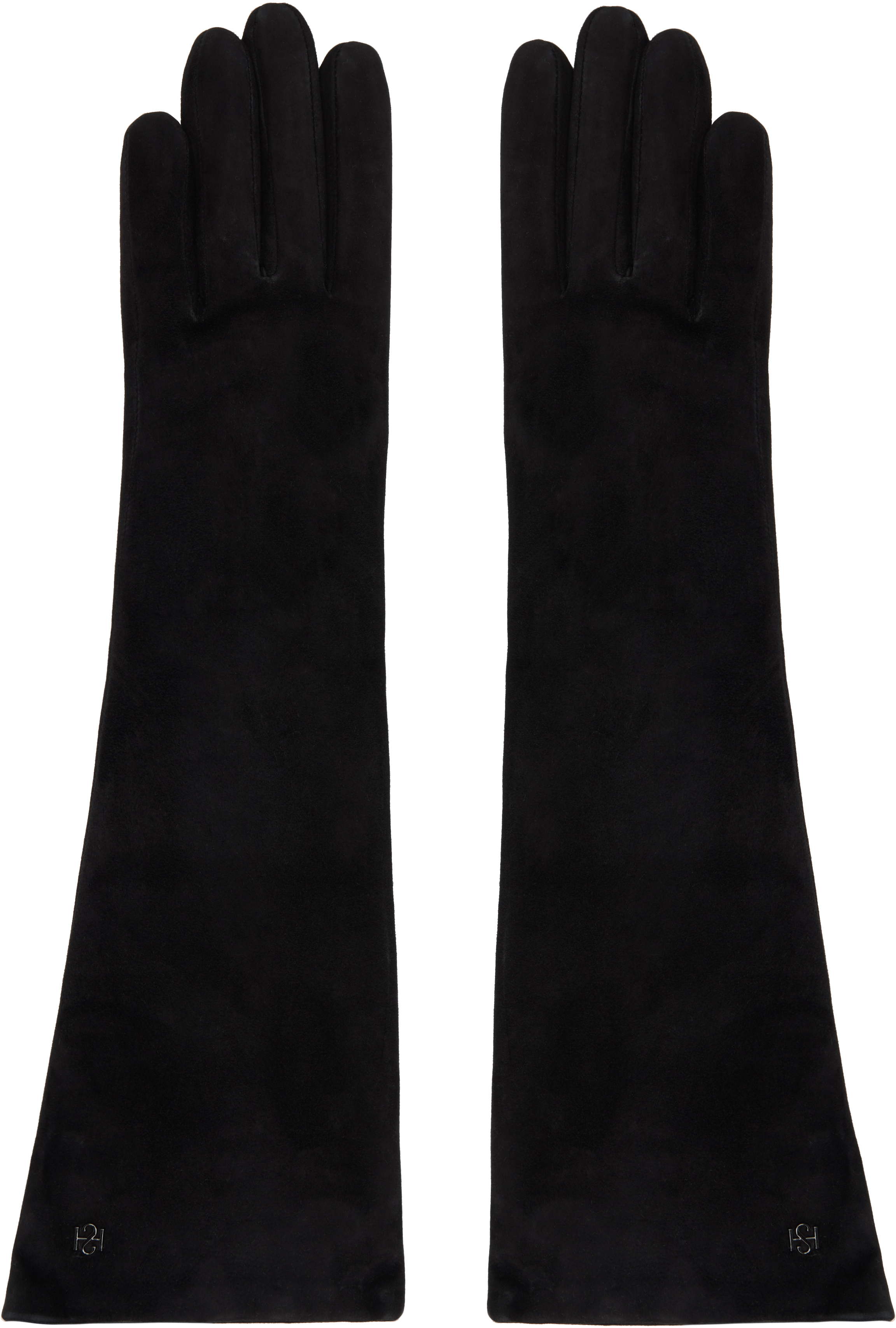 Handsome Stockholm Black Essentials Long Suede Gloves