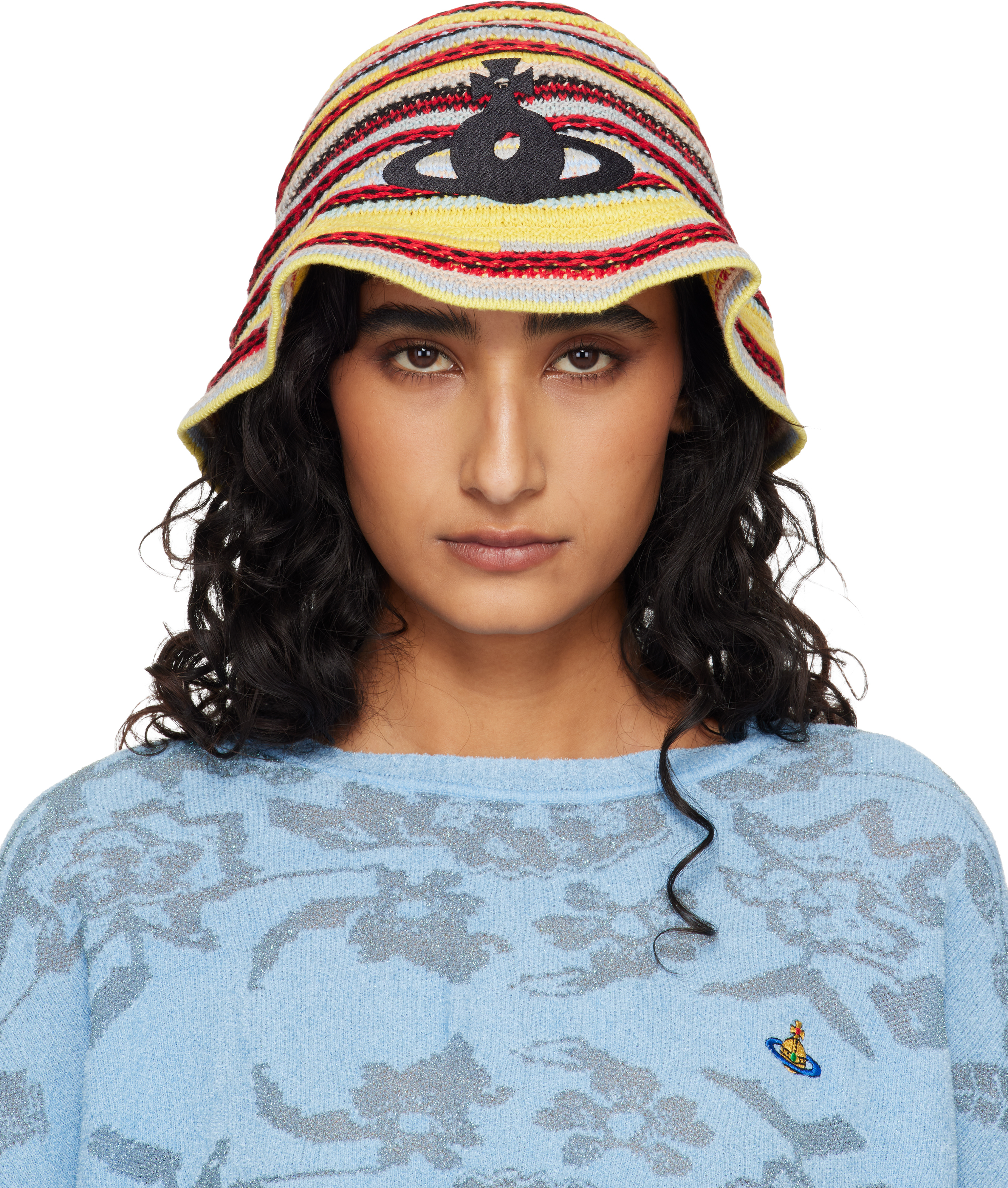 Vivienne Westwood: Yellow & Red Knitted Bucket Hat | SSENSE