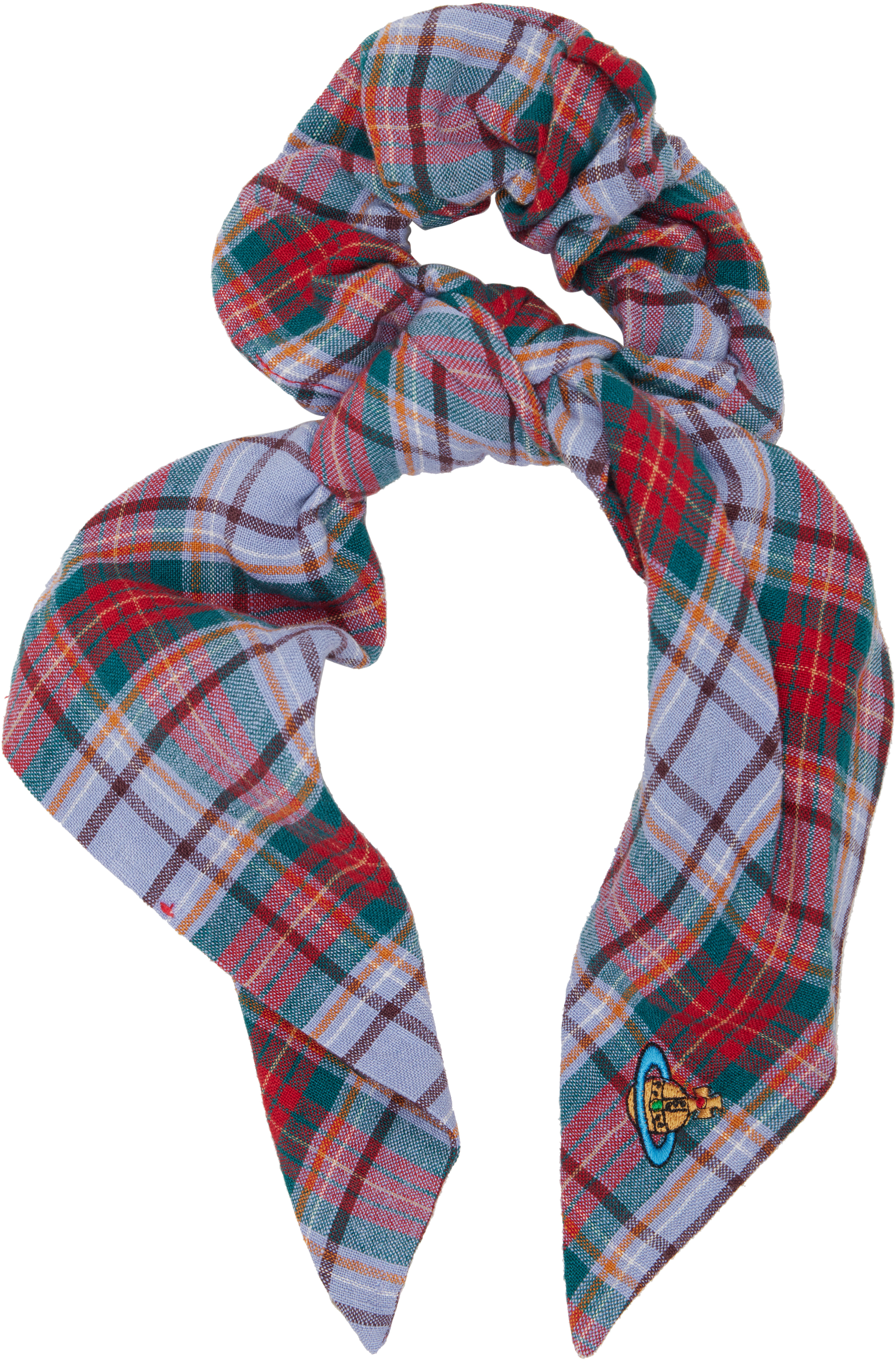 Vivienne Westwood: Purple & Red Tartan Large Scrunchie | SSENSE