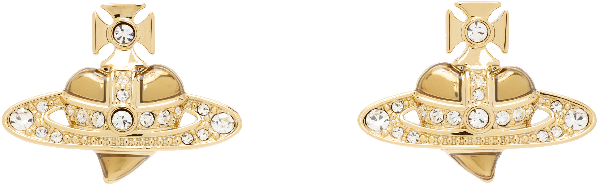 Vivienne Westwood: New Diamante Heart ピアス | SSENSE 日本