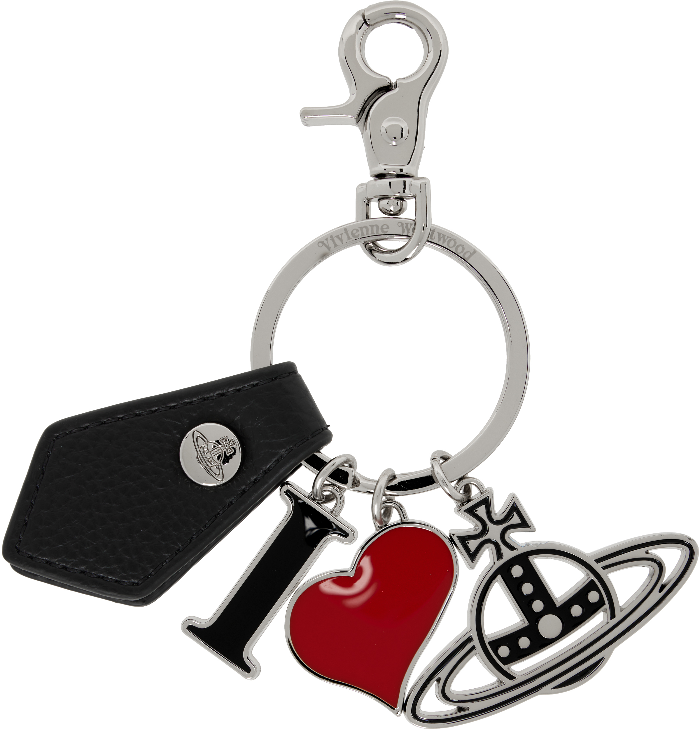 Vivienne Westwood: Silver 'I Love Orb' Keychain | SSENSE