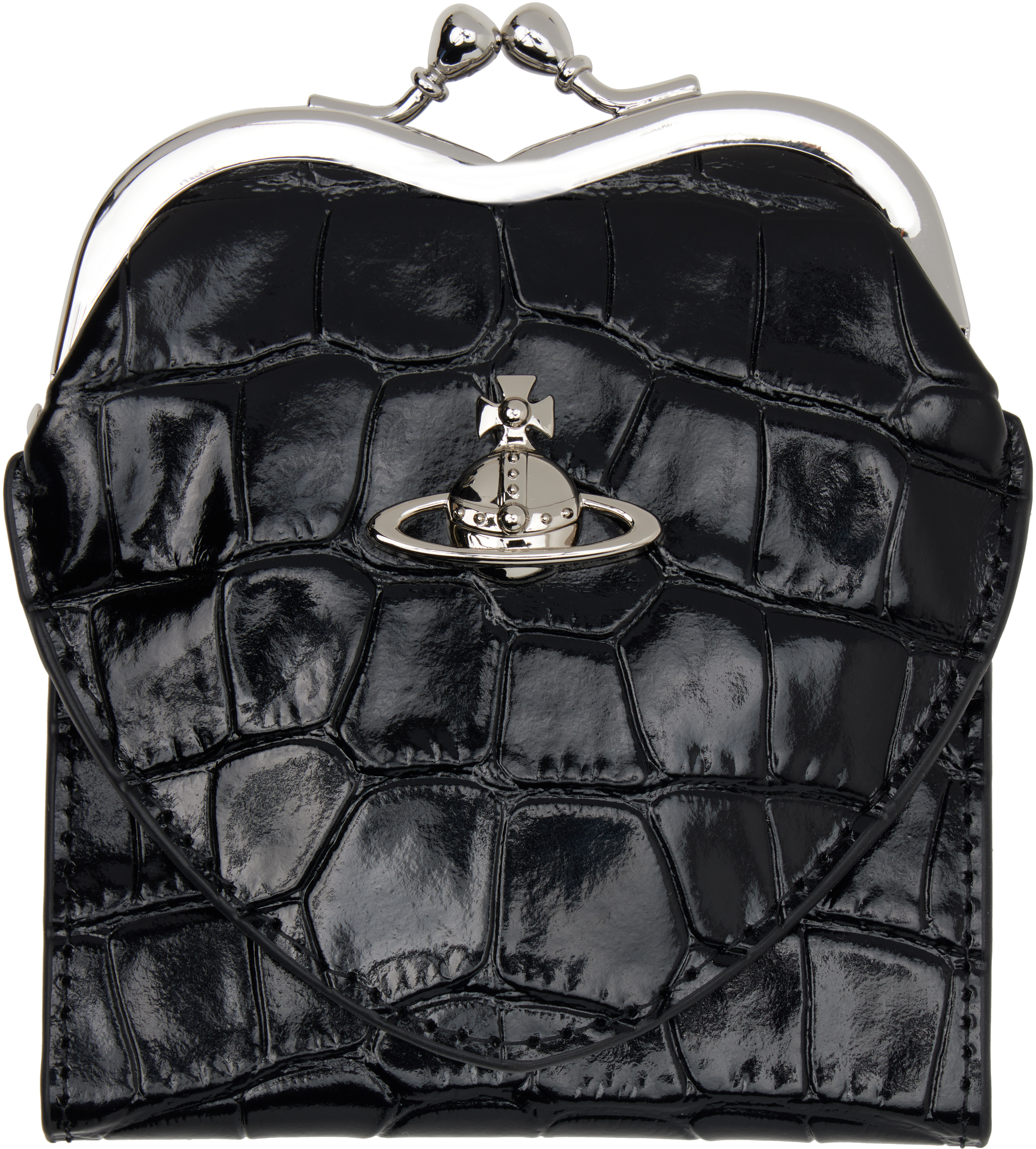 Vivienne Westwood: ブラック Heart Frame 財布 | SSENSE 日本