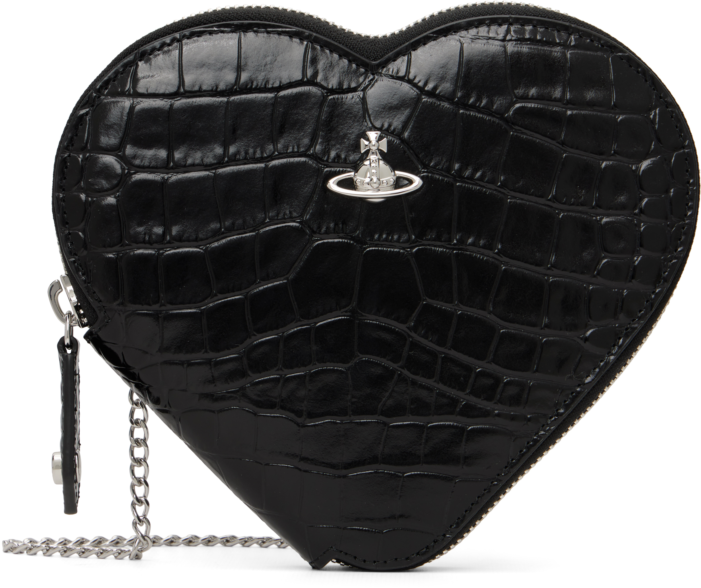 Vivienne Westwood: ブラック Heart クロスボディバッグ | SSENSE 日本