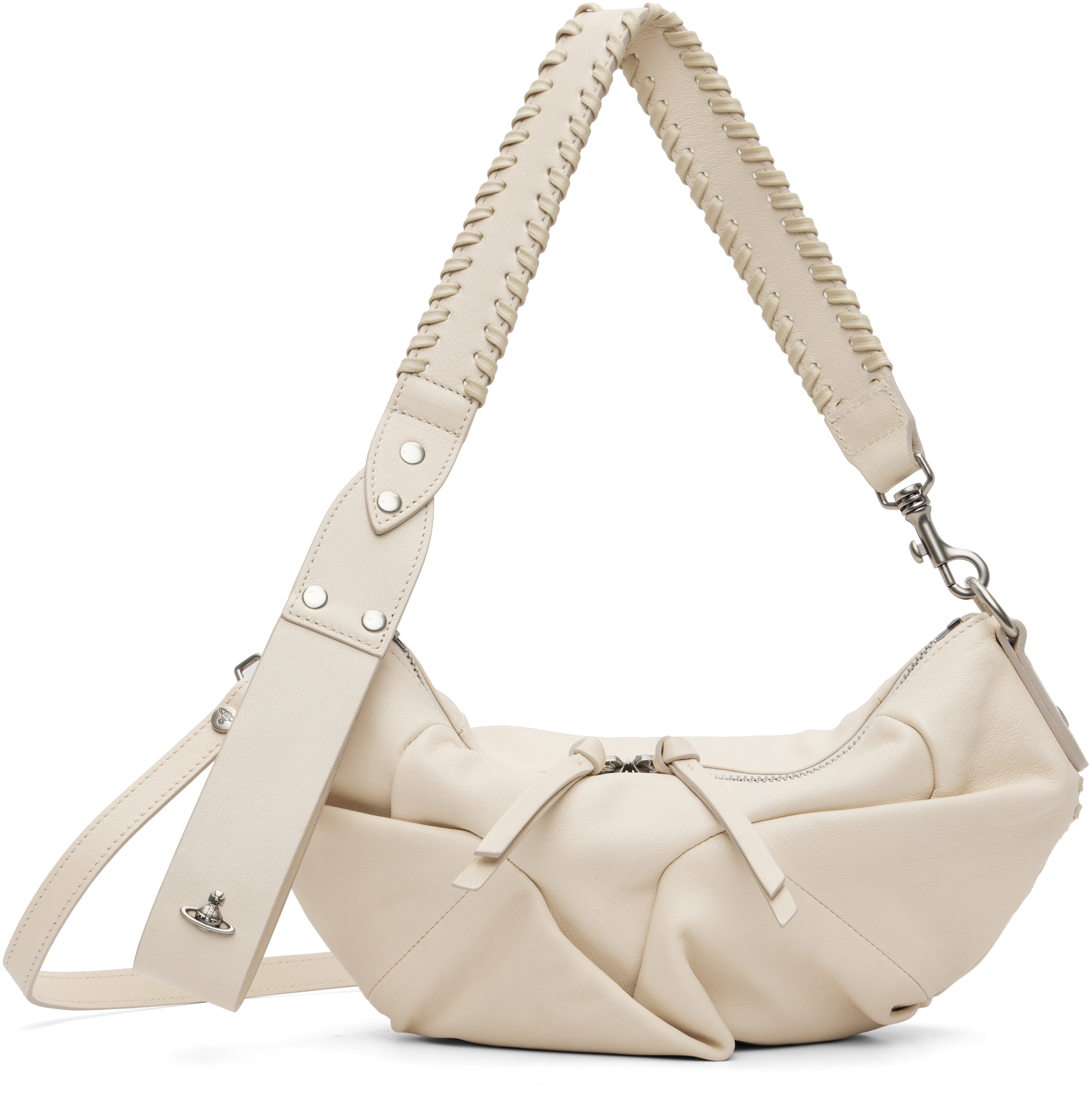 Off-White Agnes Small Shoulder Bag by Vivienne Westwood on Sale