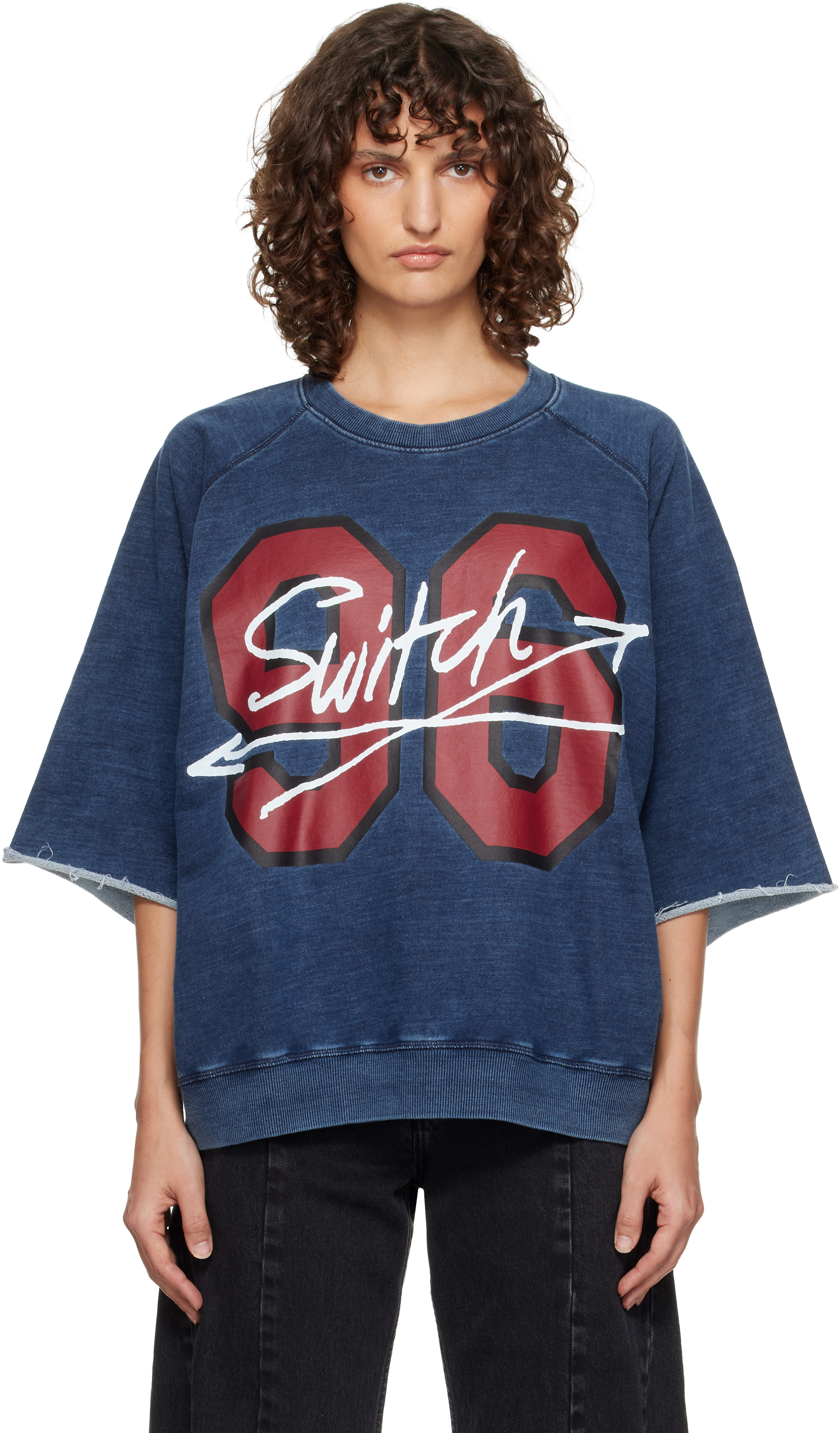 Vivienne Westwood Navy Washed '96 Switch' S/S Raglan Sweatshirt