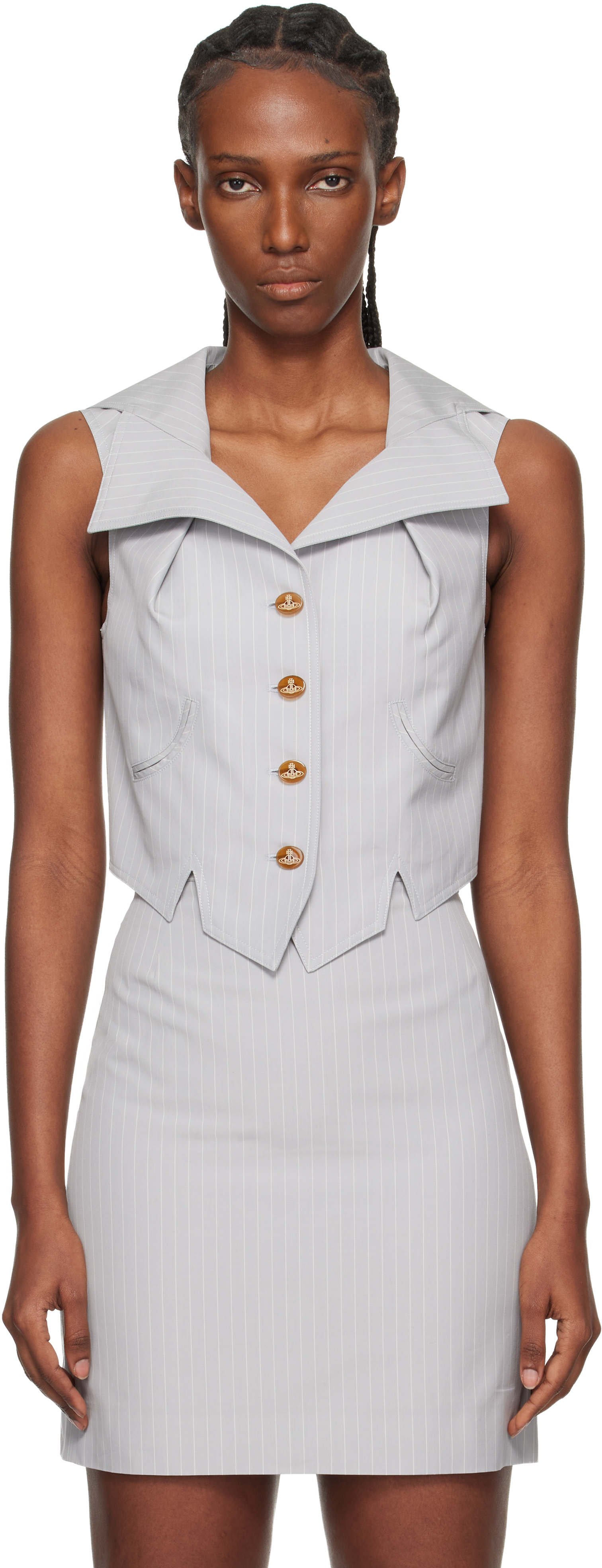 Vivienne Westwood Gray Meryl Waistcoat Vest