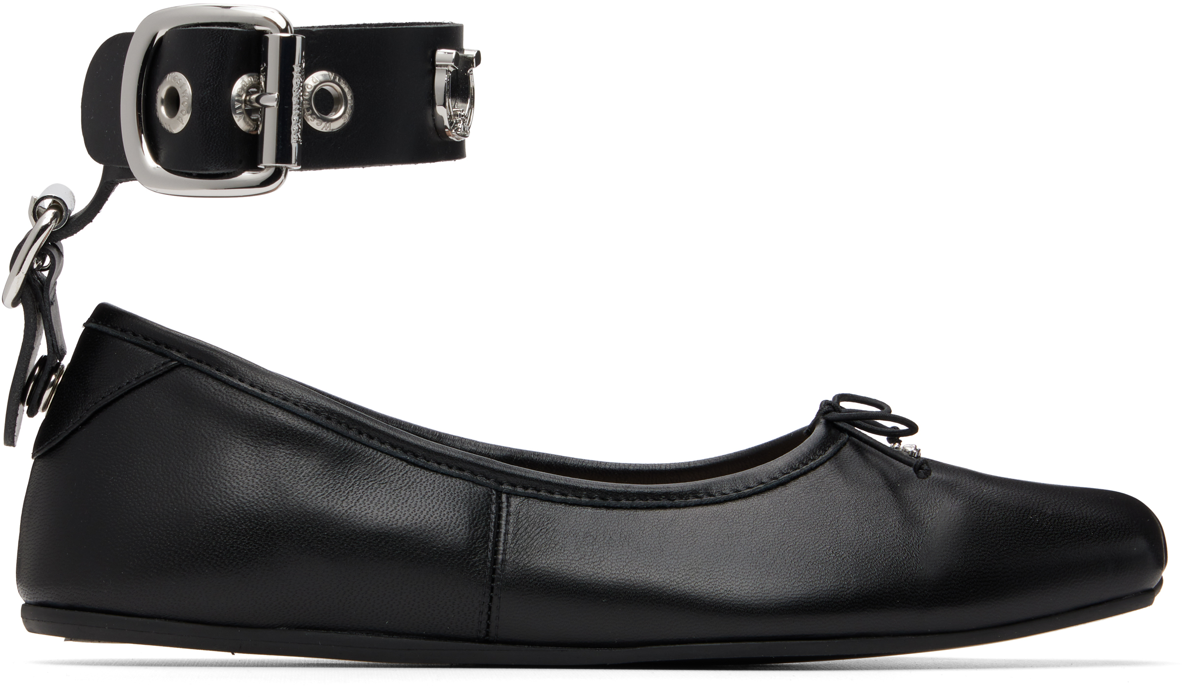 Vivienne Westwood Black Tanned Bardot Ballerina Flats