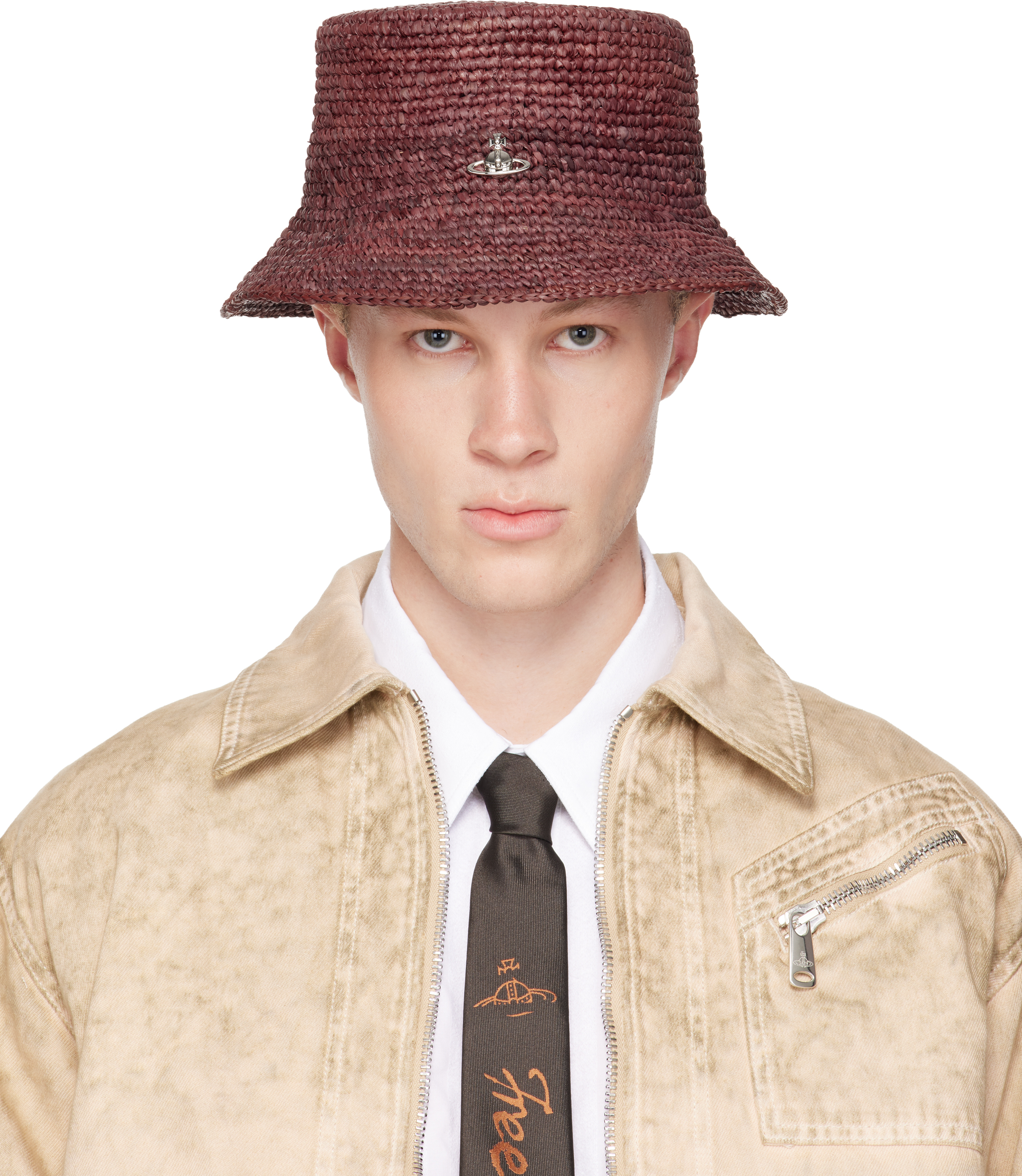 Vivienne Westwood: Red Raffia Bucket Hat | SSENSE