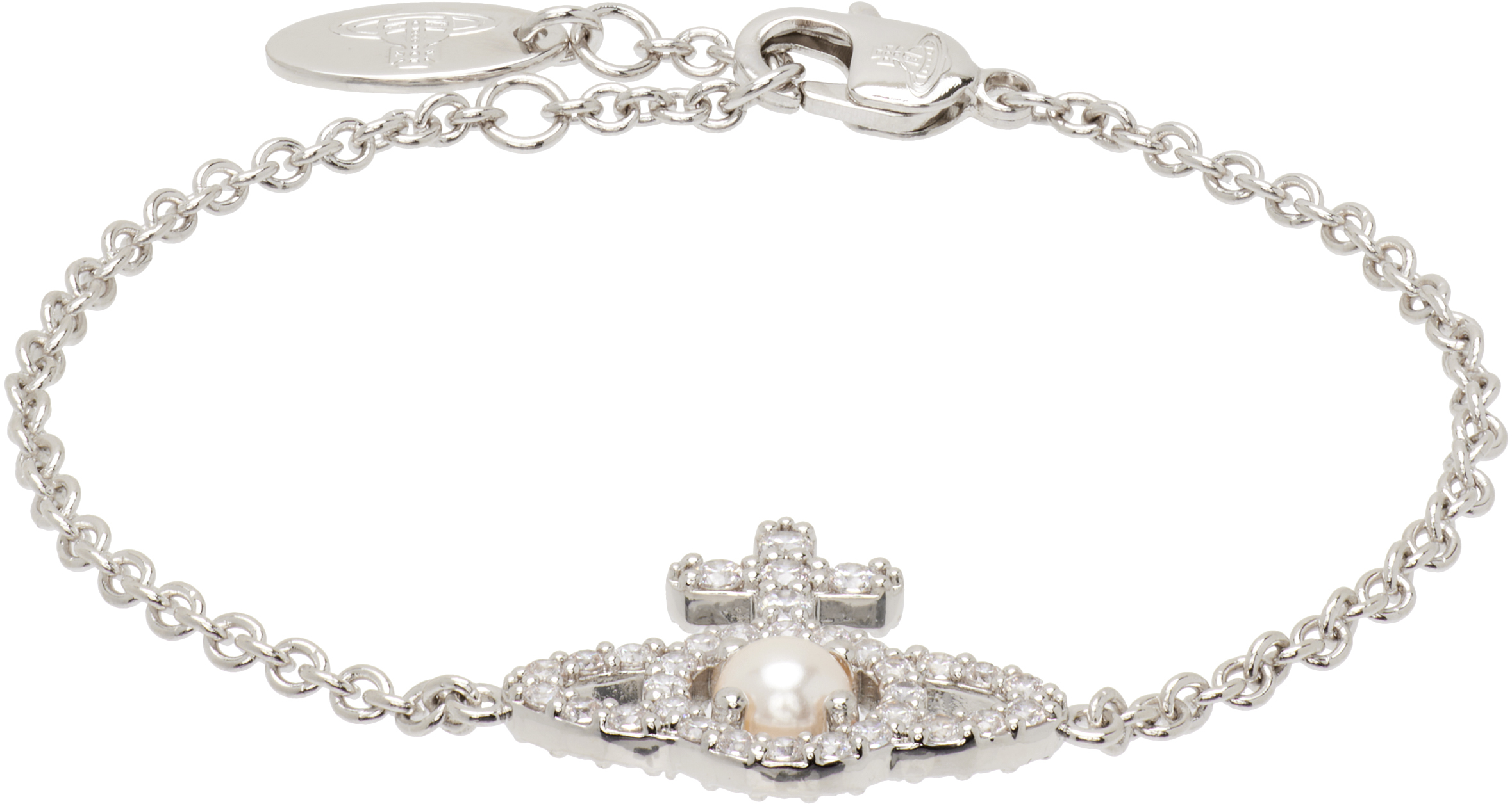 Vivienne Westwood: Olympia Faux-Pearl Chain Bracelet | SSENSE