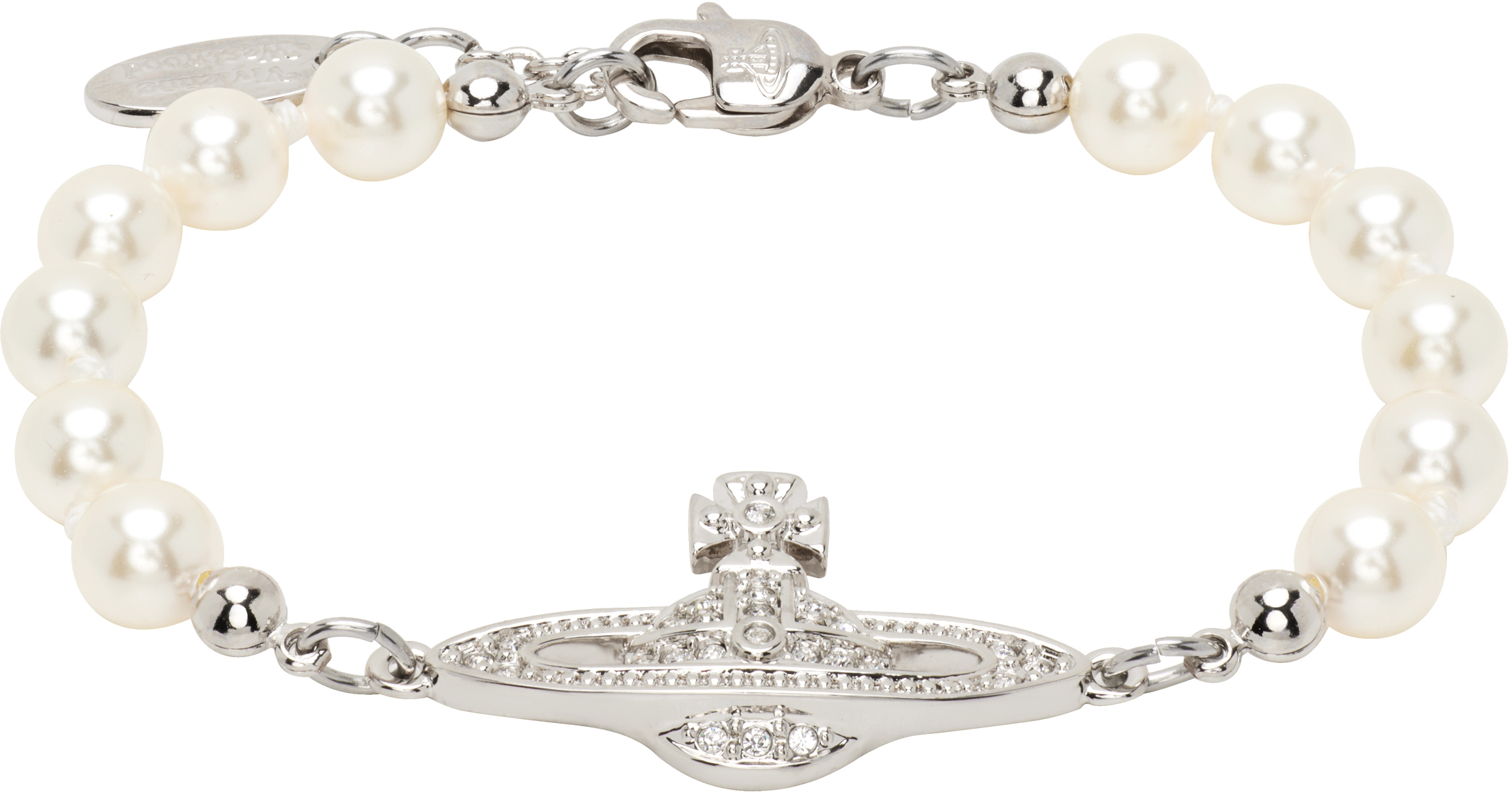 Vivienne Westwood: Mini Bas Relief Faux-Pearl Bracelet | SSENSE