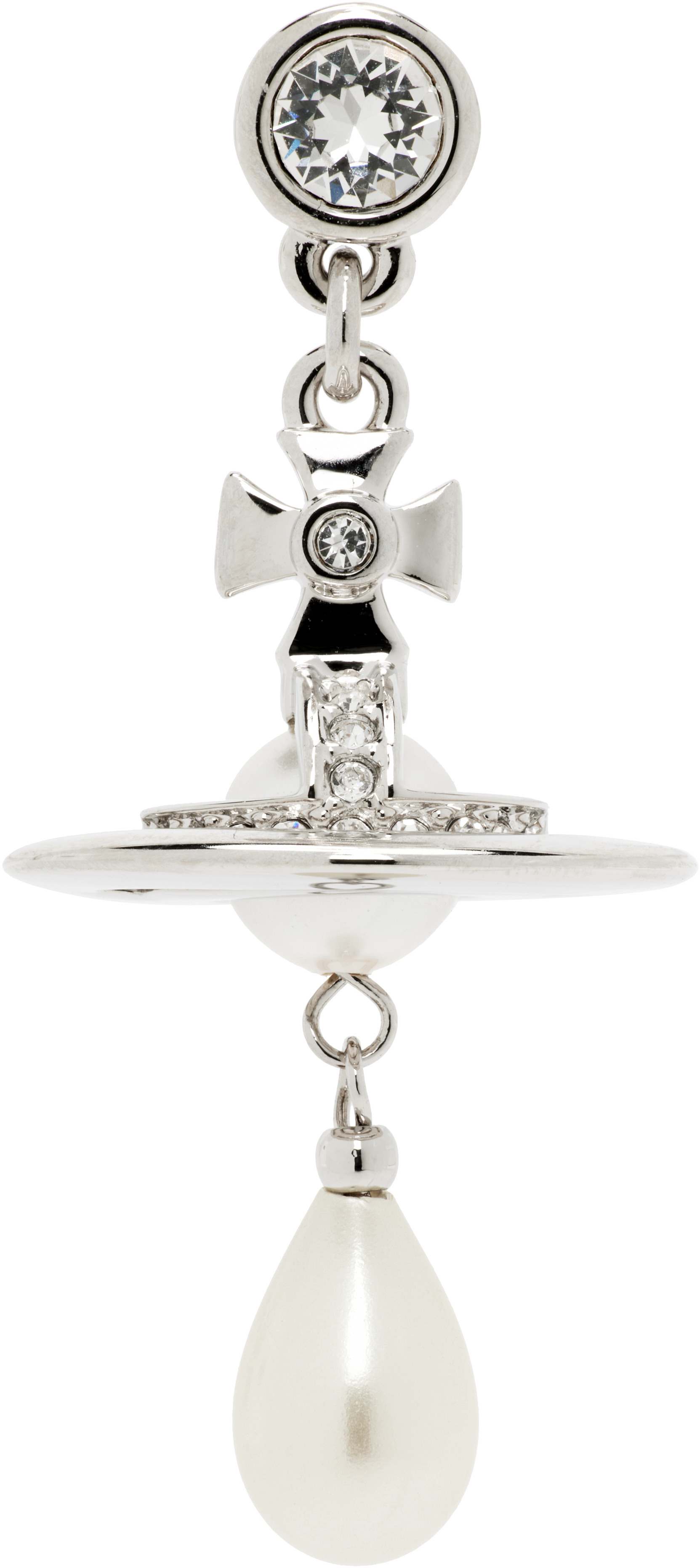 Vivienne Westwood: Faux-Pearl Drop Single Earring | SSENSE