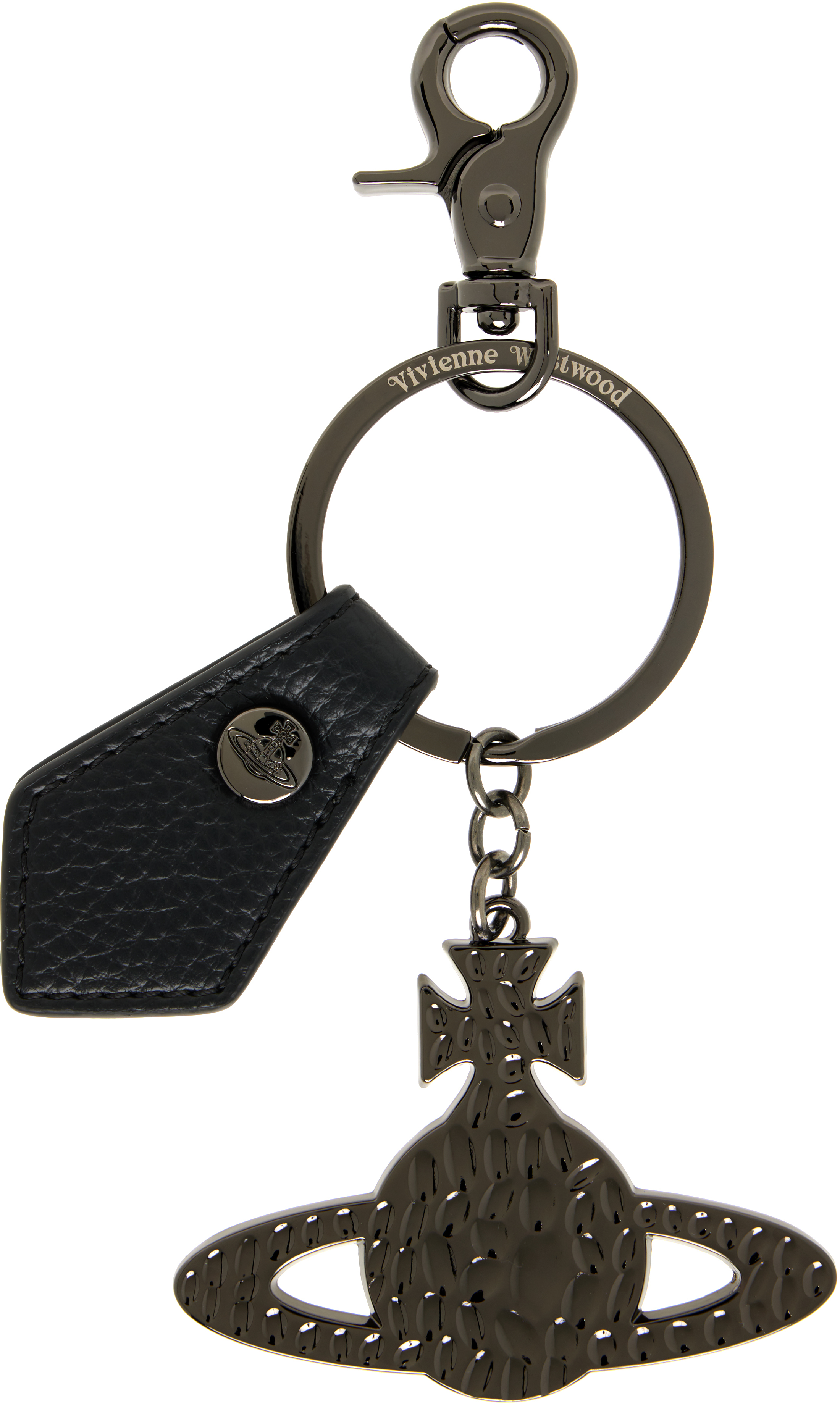 Vivienne Westwood Orb Hammered キーリング Vivienne Westwood: ガンメタル Hammered Orb キーホルダー | SSENSE 日本