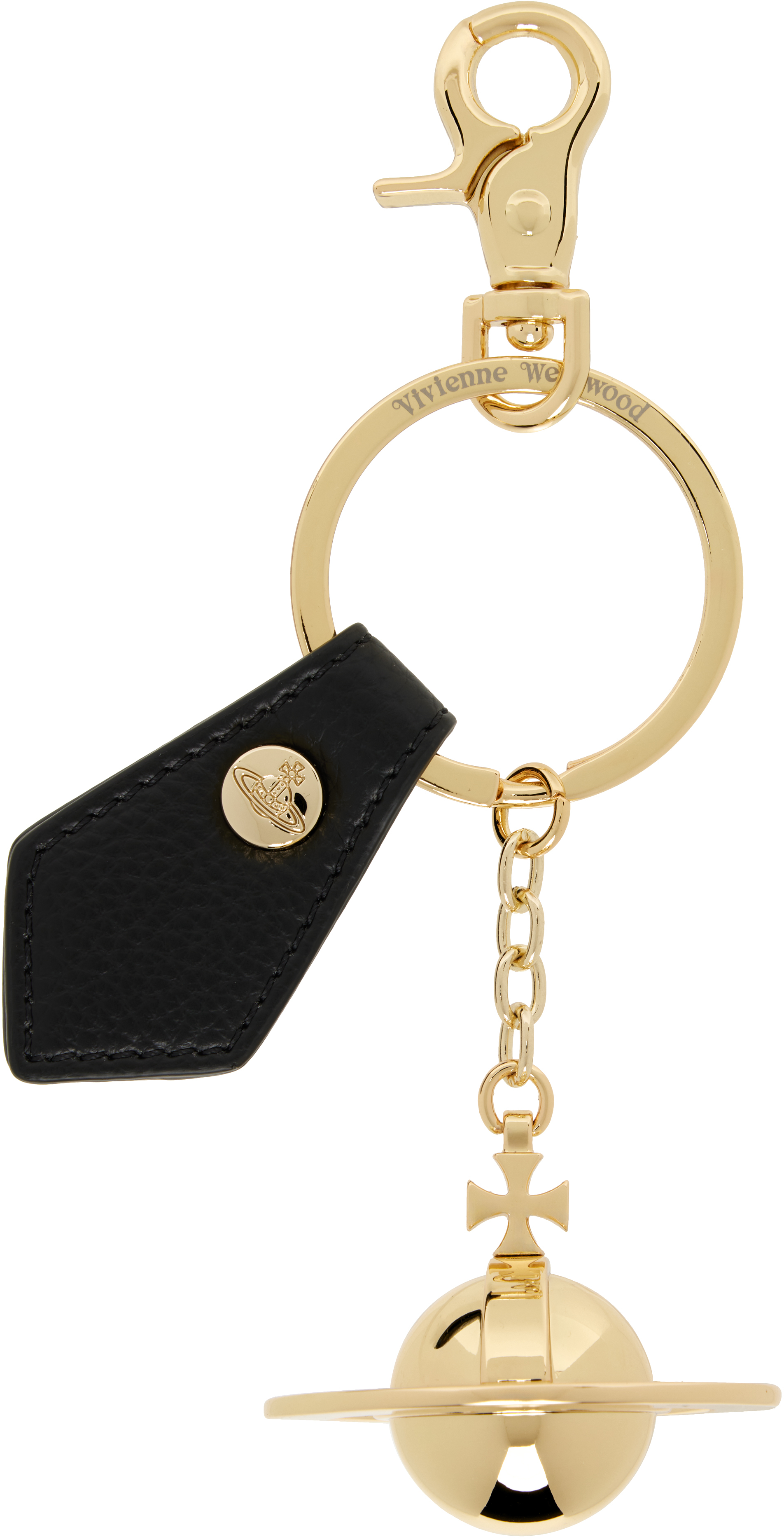 Black & Gold 3D Orb Keychain by Vivienne Westwood on Sale
