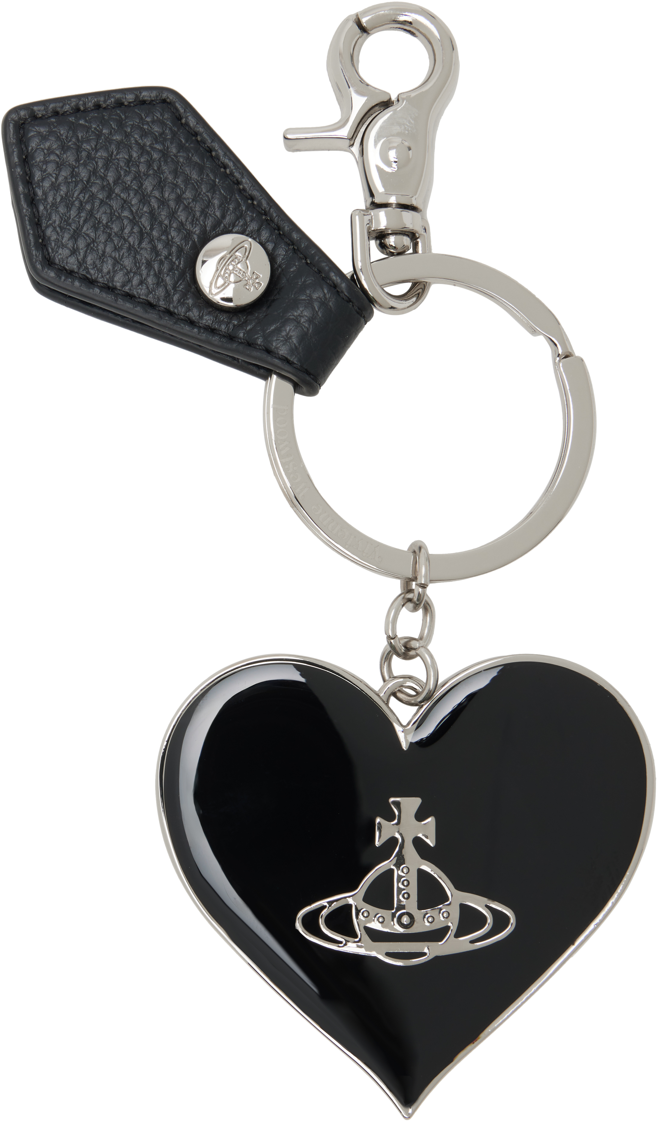Black Mirror Heart Orb Keychain