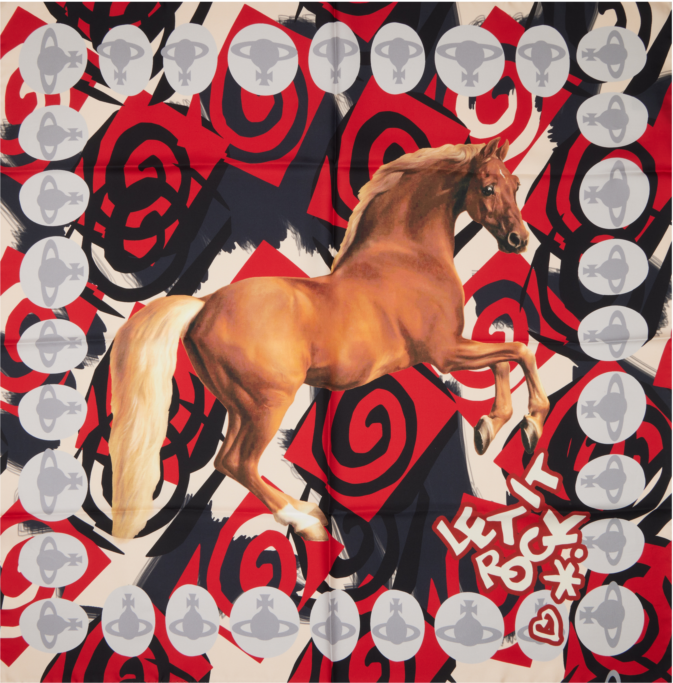Vivienne Westwood: Multicolor Horse Square Scarf | SSENSE