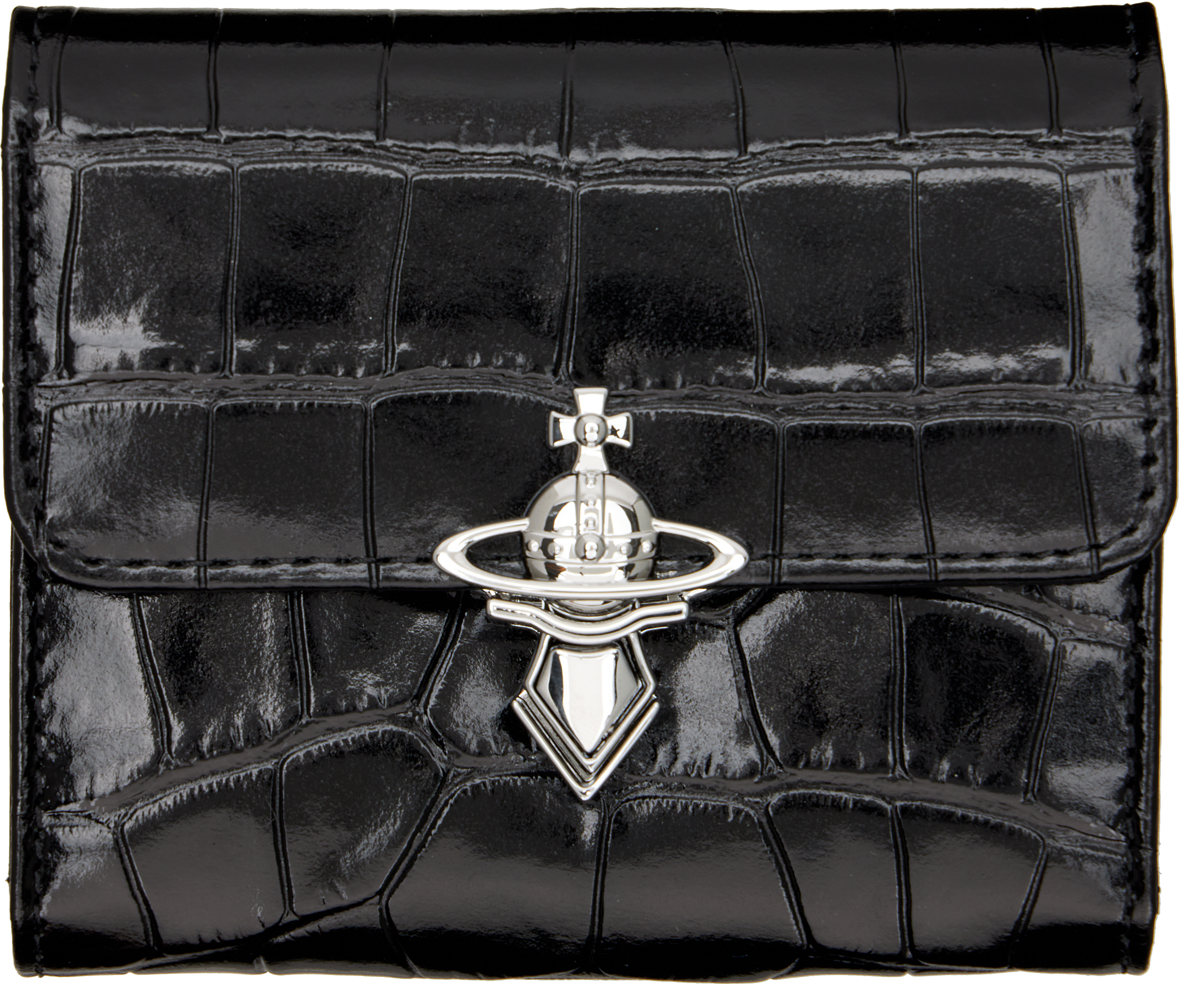 Vivienne Westwood: Black Orb Clasp Wallet | SSENSE