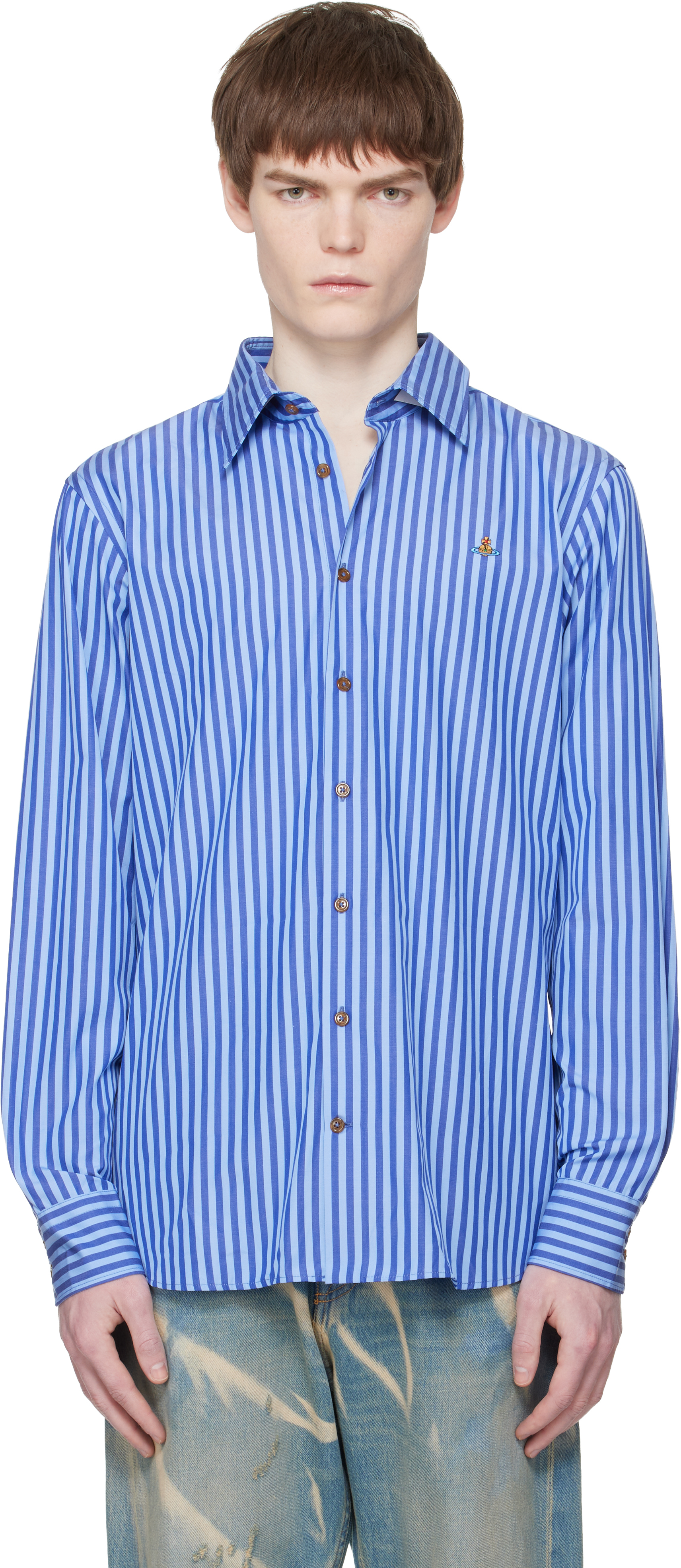 Vivienne Westwood: ブルー Ghost シャツ | SSENSE 日本