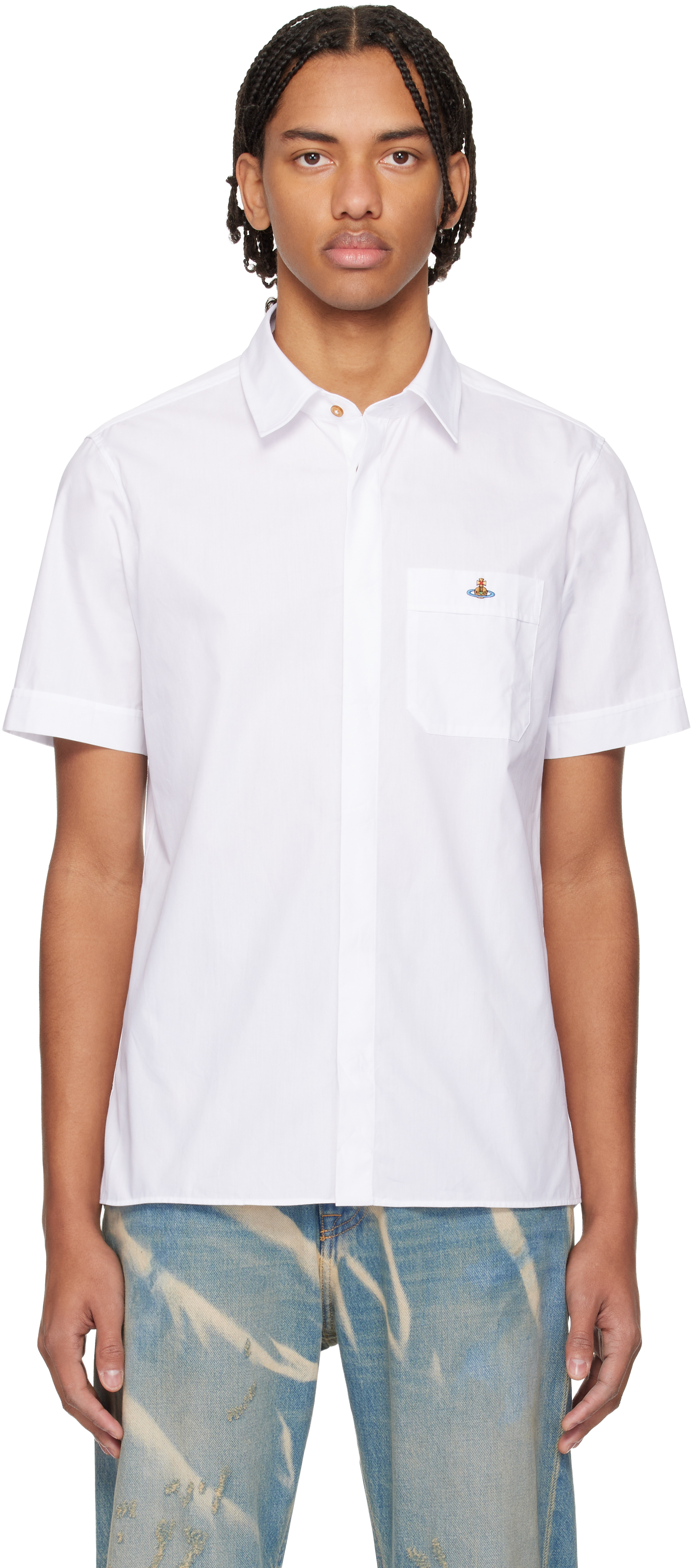 Vivienne Westwood 半袖シャツ 42 ホワイト Vivienne Westwood: ホワイト Classic 半袖シャツ | SSENSE 日本