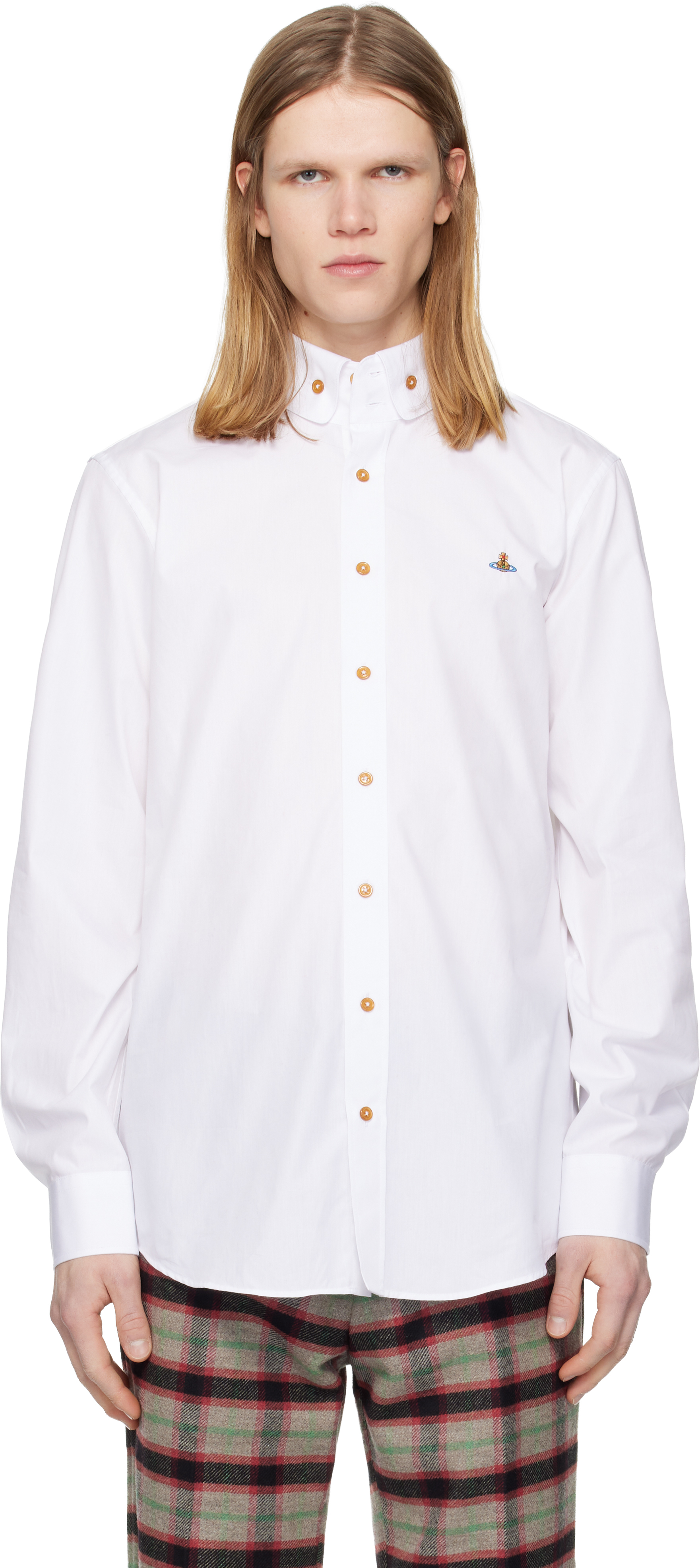 Vivienne Westwood: ホワイト Two Button Krall シャツ | SSENSE 日本