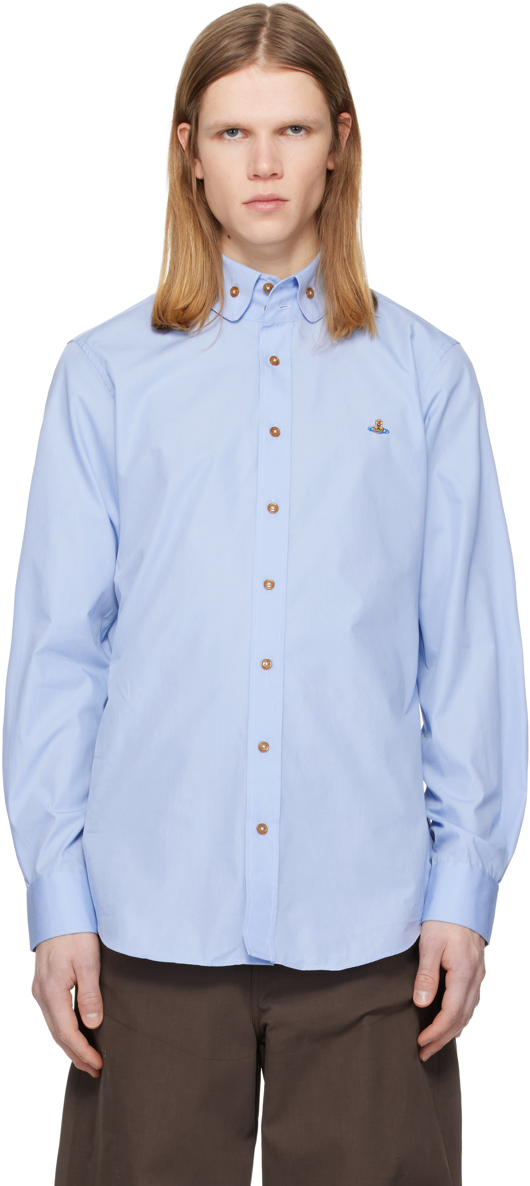 Vivienne Westwoodクラールシャツ / 42イタリア製高襟* 希少☆Vivienne Westwoodクラールシャツ / 42イタリア製高襟