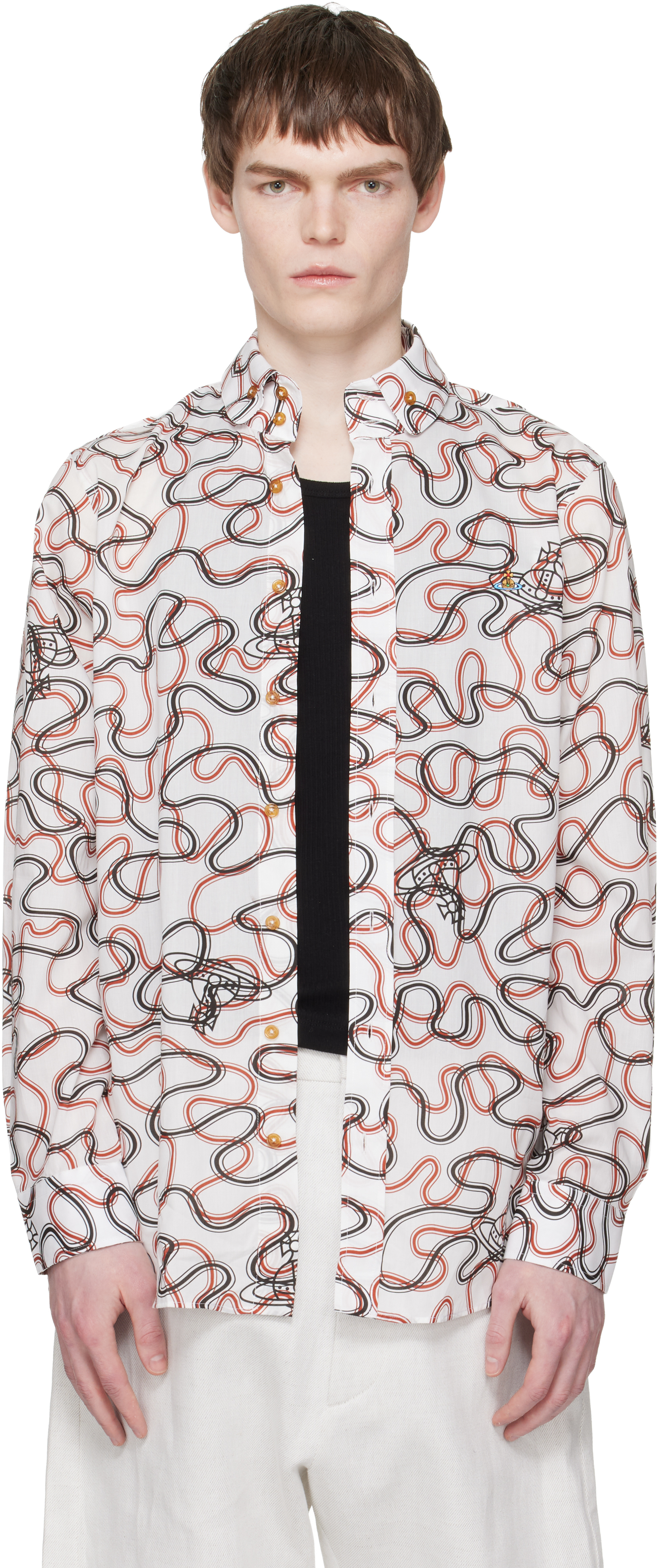 Vivienne Westwood: White Two Button Krall Shirt | SSENSE