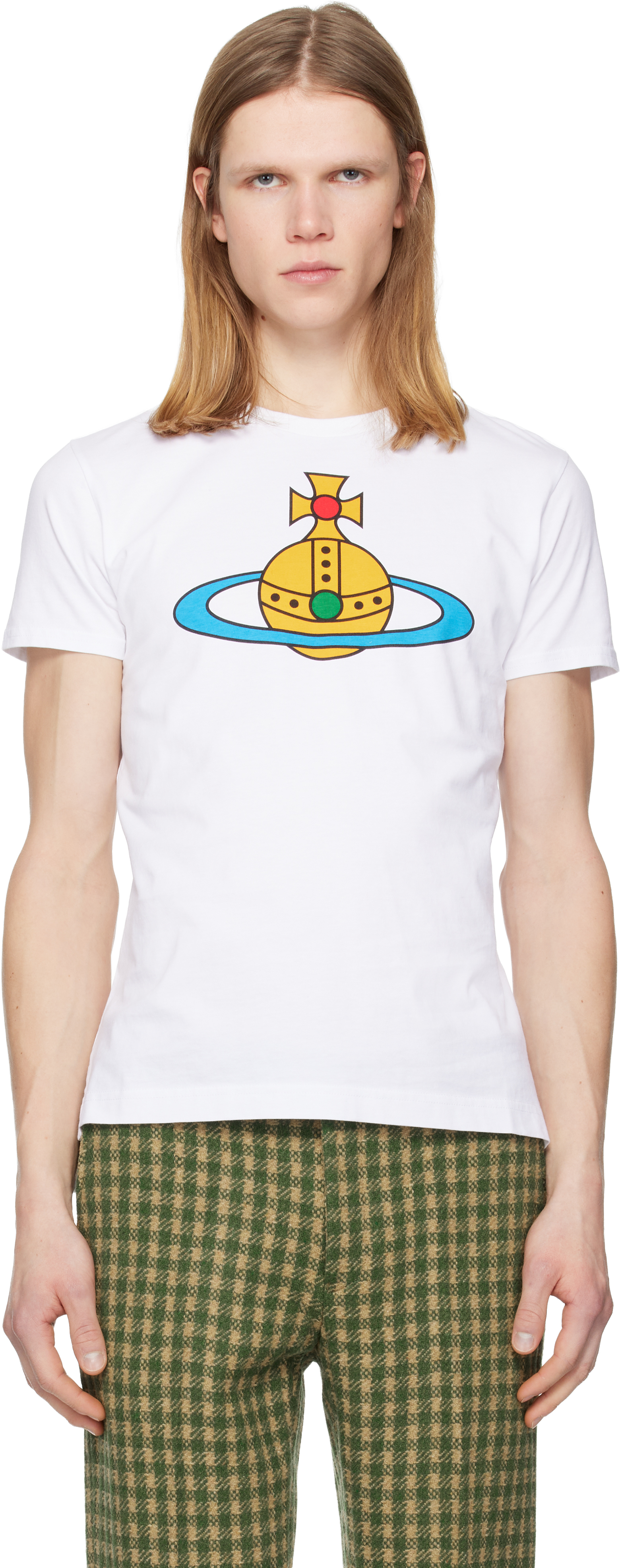 Vivienne Westwood: ホワイト Orb Peru オーバーサイズ Tシャツ