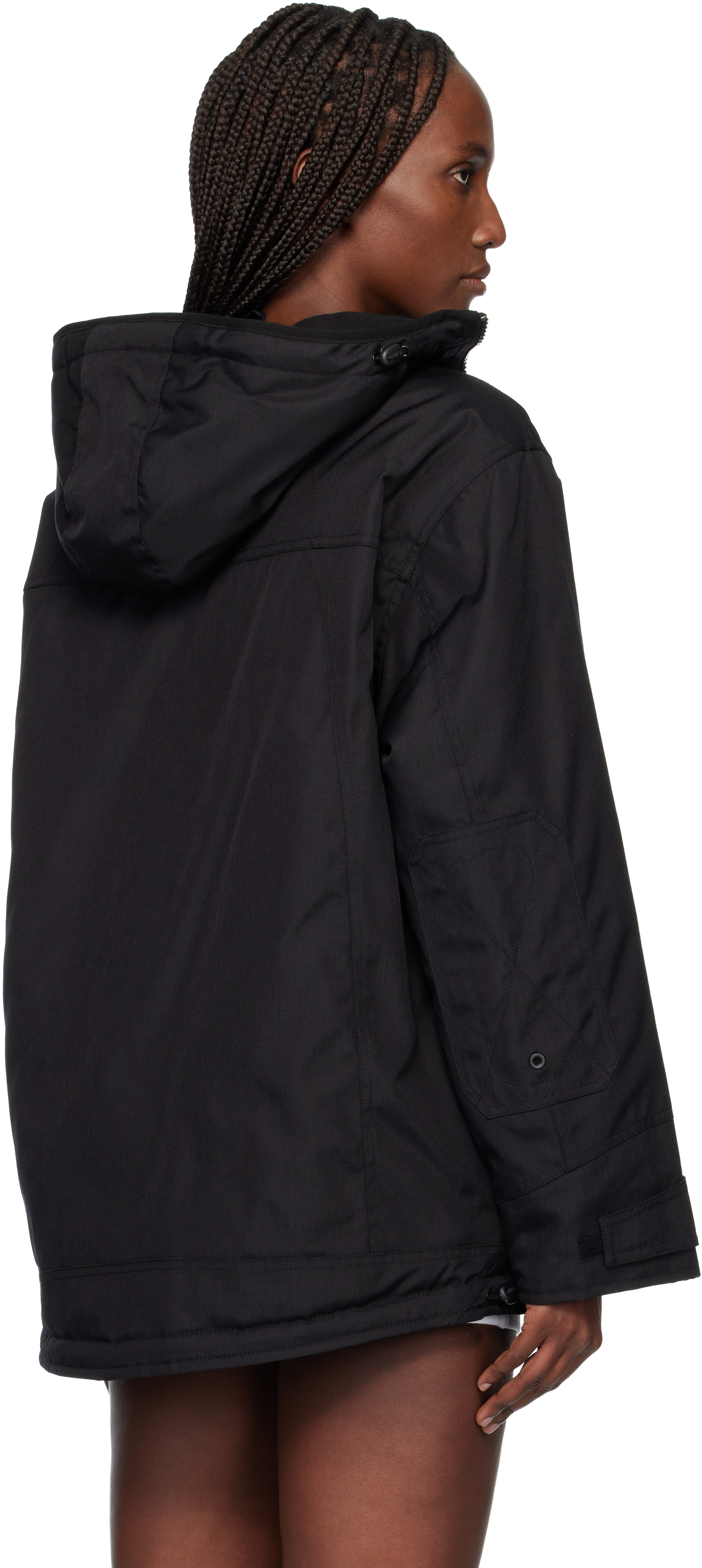 Coperni Black Asymmetric Parka In Black