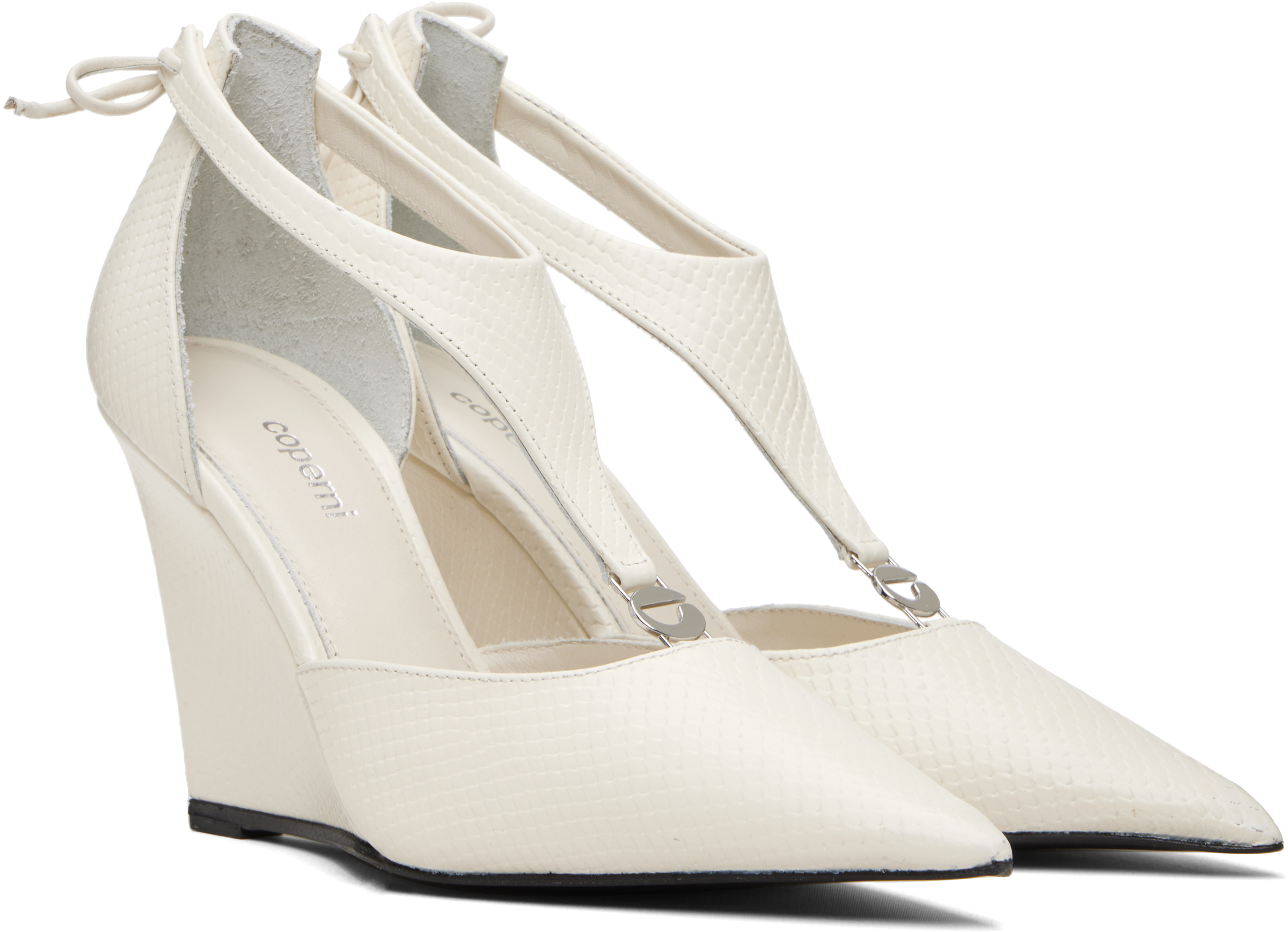 Coperni White Wedge Stiletto Heels In White