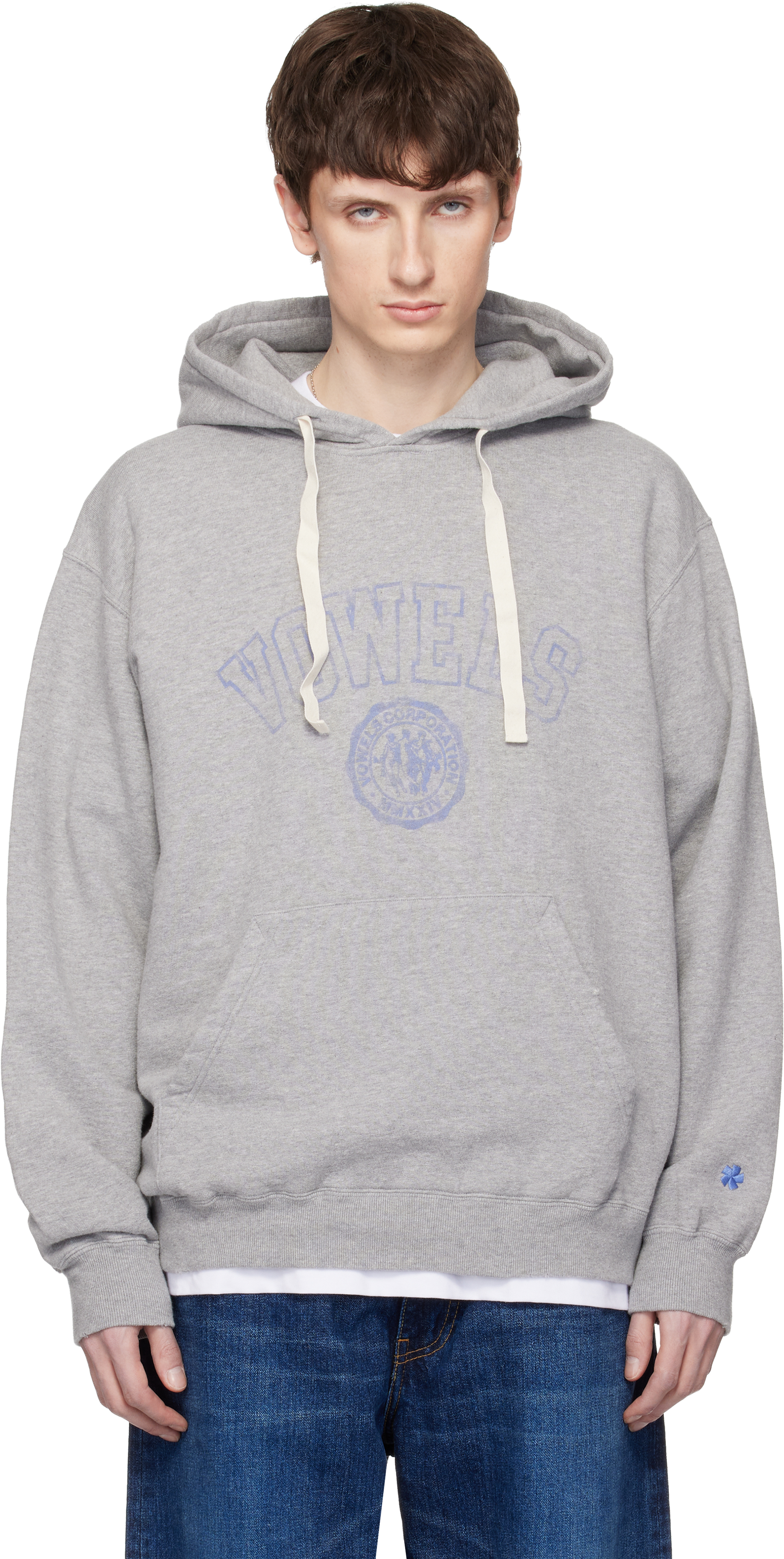 vowels Gray Faded Collegiate Hoodie