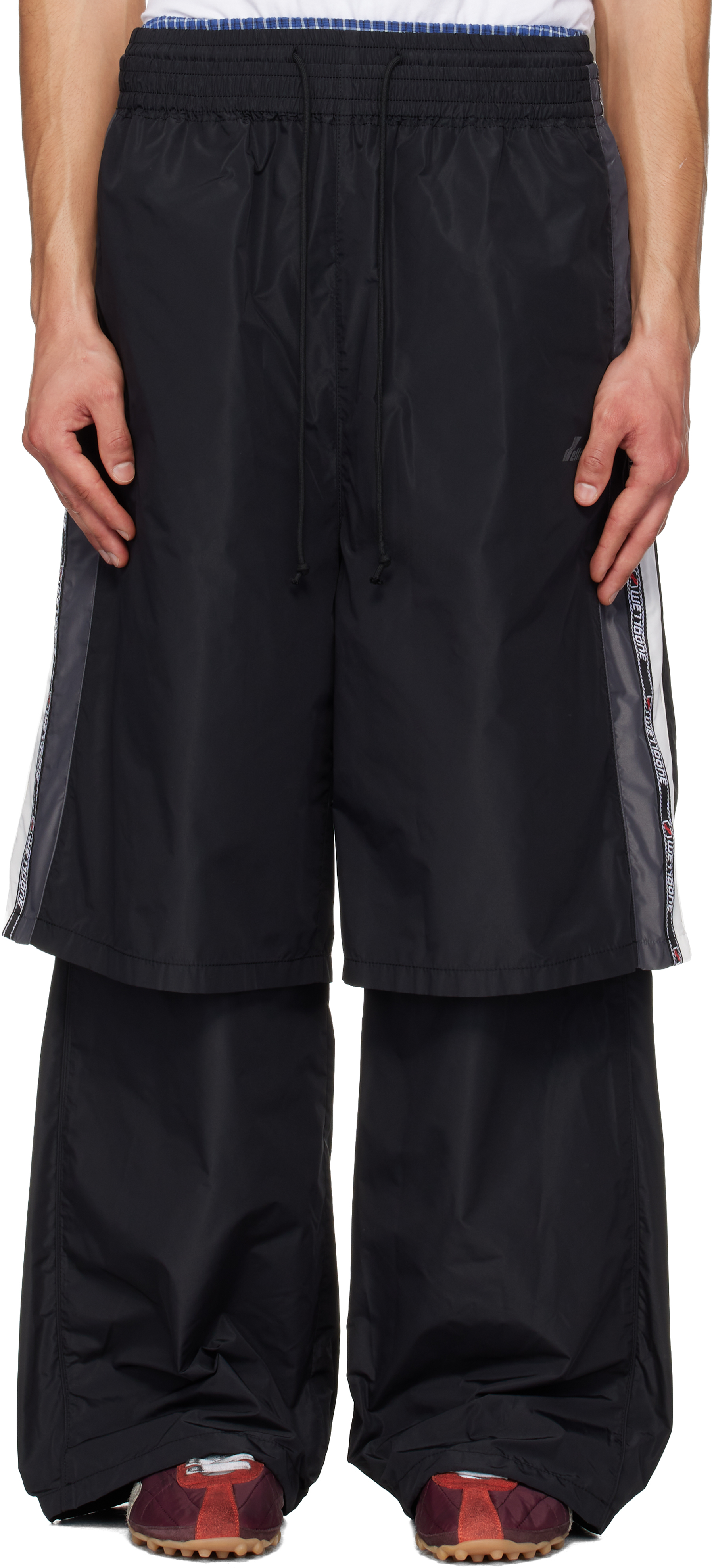 theredthread layered track pants black 【公式通販】