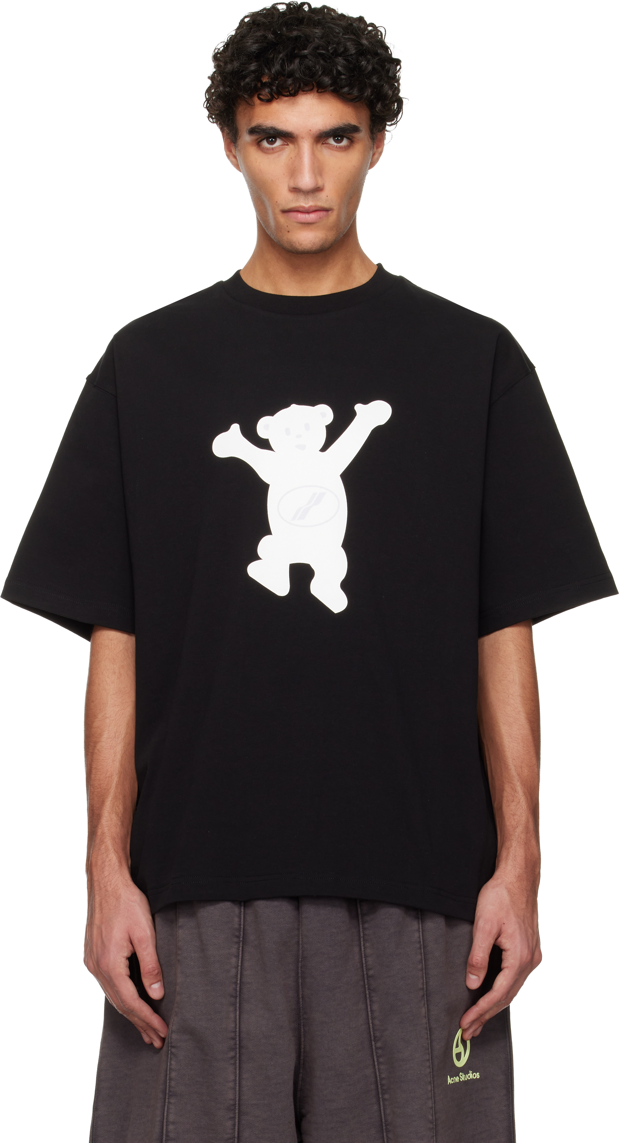 Black Teddy Logo T-shirt by We11done on Sale