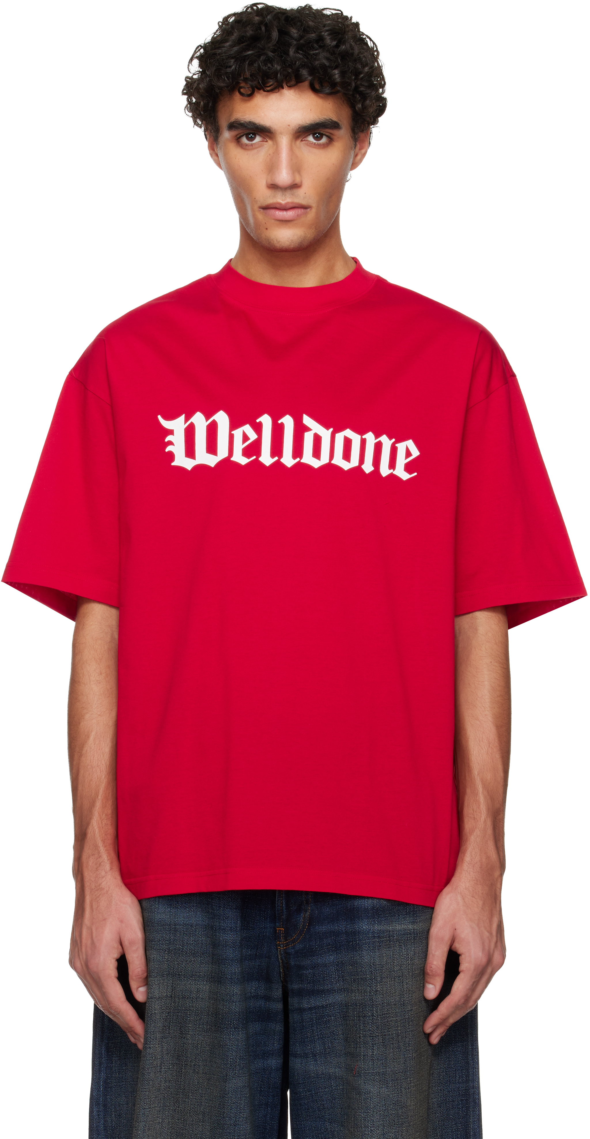 WE11DONE ウェルダン　Tシャツ　赤 新品タグ付】We11done ウェルダン ロゴTシャツ ピンク XLサイズ - メルカリ