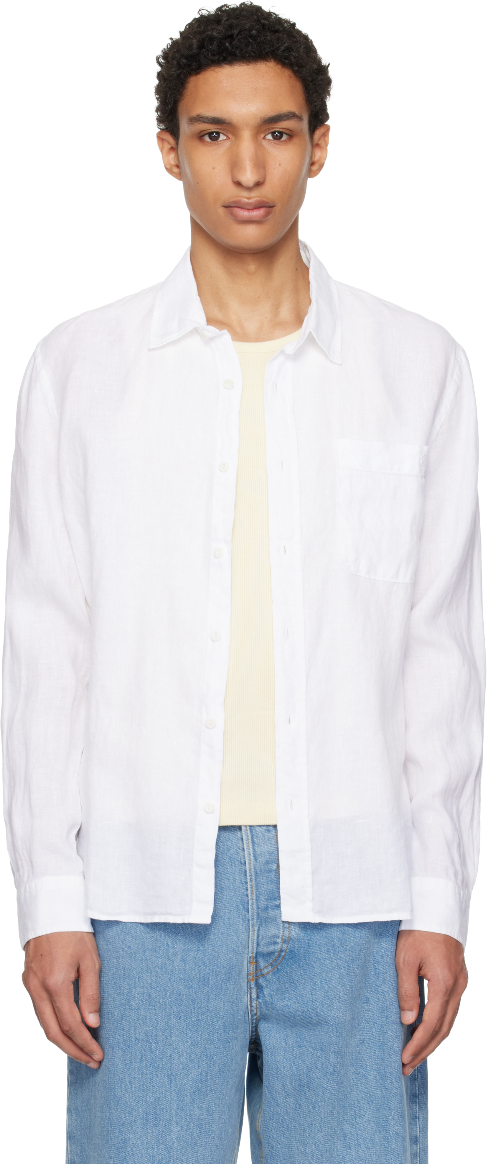Merz b. Schwanen: ホワイト Relaxed Linen 長袖シャツ | SSENSE 日本